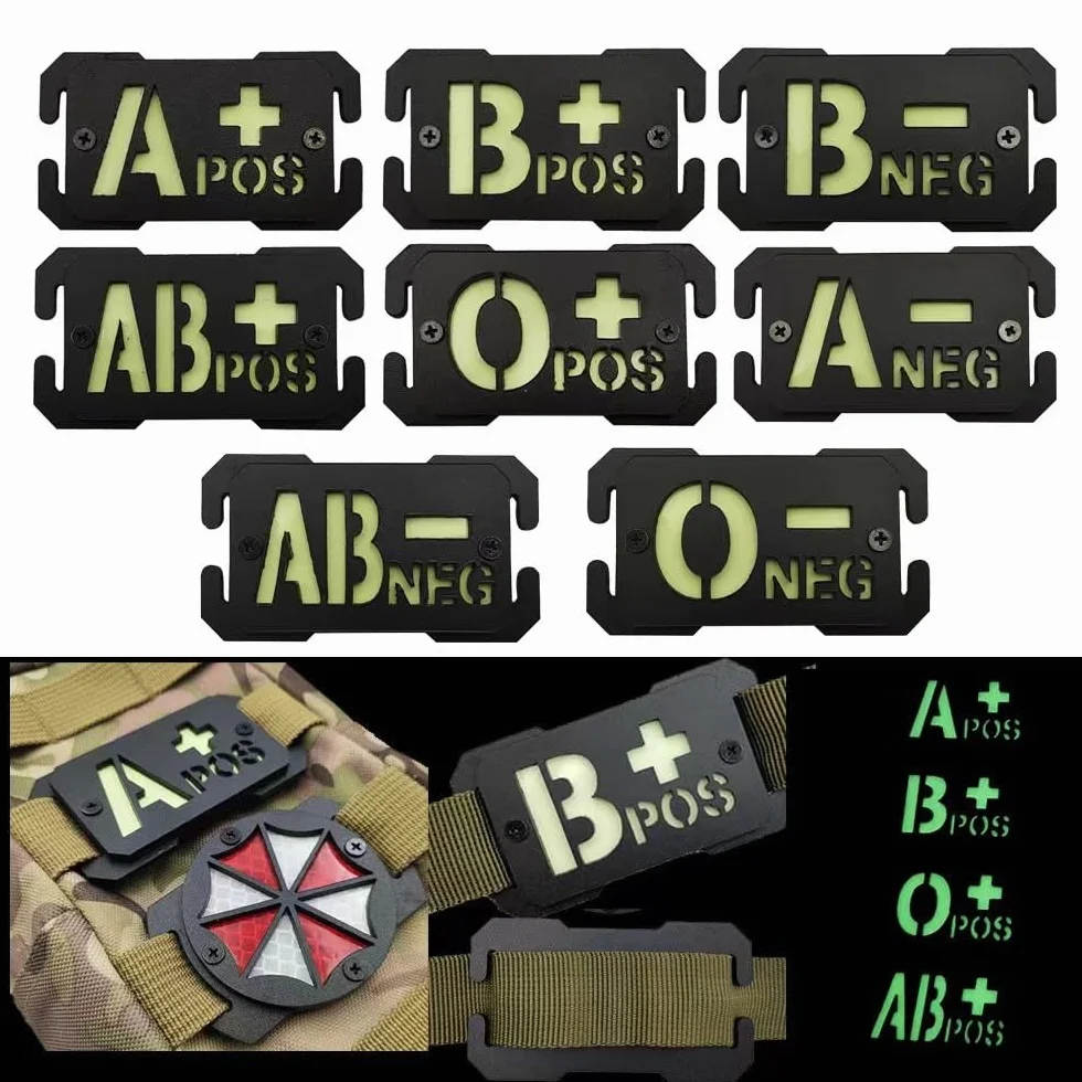 Militari Patch Striscia Luminosa Di Identificazione Del Gruppo Sanguigno, Badge Riflettente, Fibbia Zaino, Patch Di Espansione Personalizzata, Adatta Per Sistema Molle