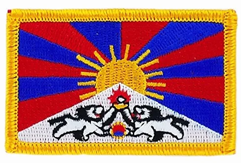 Toppa ricamata con bandiera tibetana, termoadesiva