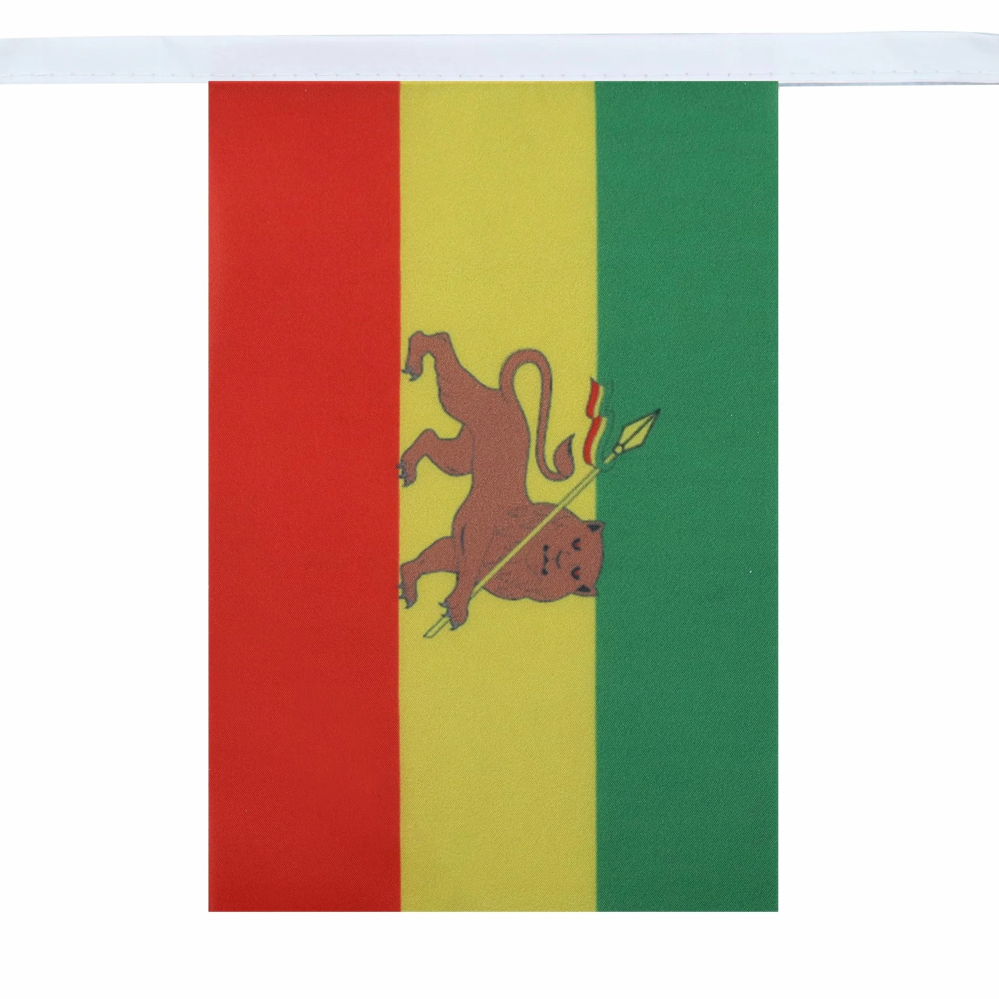 AZ FLAG Ghirlanda 6 Metri 20 Bandiere Etiopia Con Leone 21x15cm, Bandiera Etiope 15 x 21 cm - Festone Bandierine