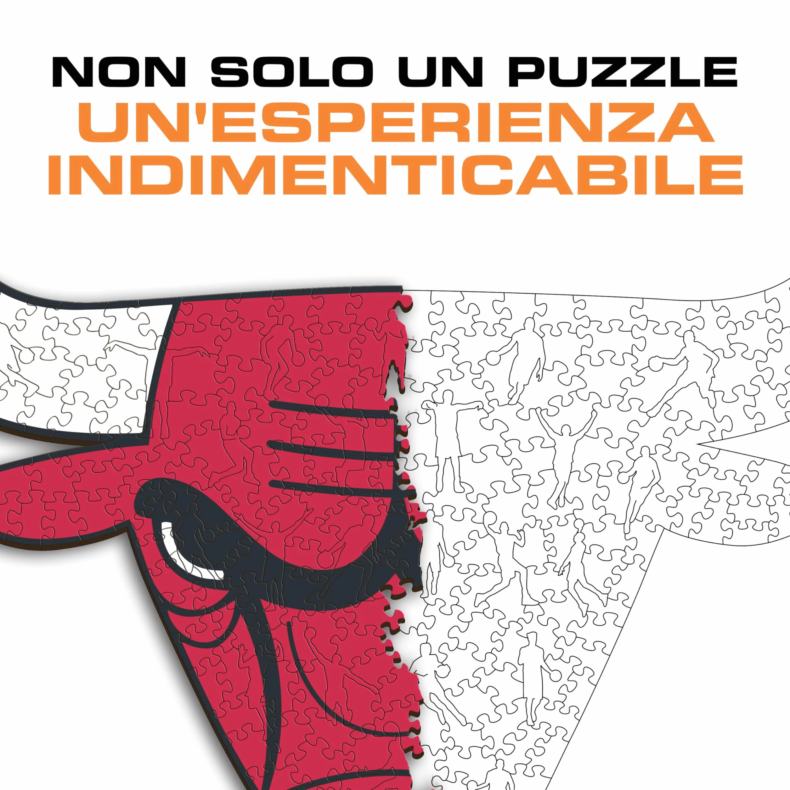 Iconic Puzzles - Chicago Bulls, Logo, Puzzle di Legno con licenza ufficiale NBA, 100% sostenibile, regalo per adulti e bambini, taglia S, 150 Pz
