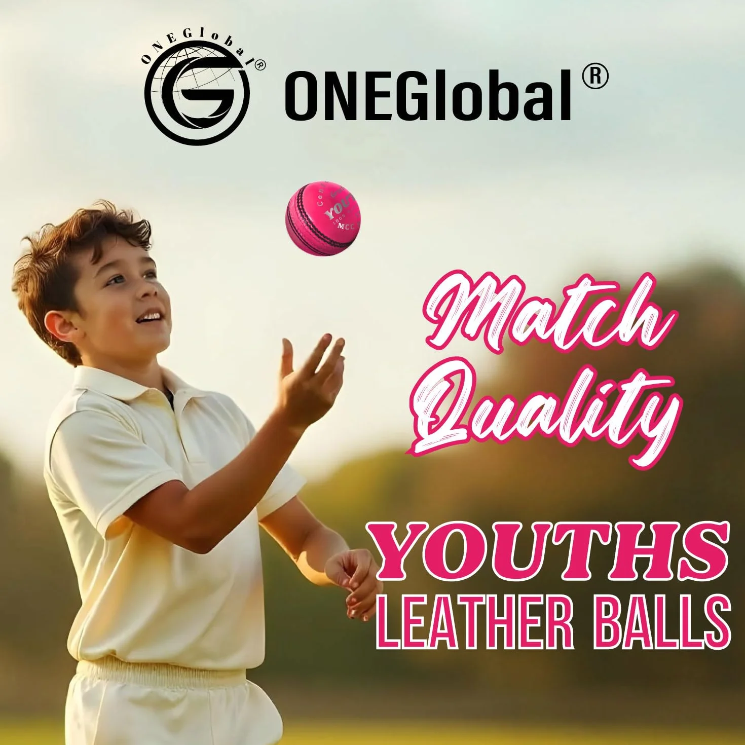 Palla da cricket junior in vera pelle cucita a mano 136 g 4 3/4 oz Junior Hard