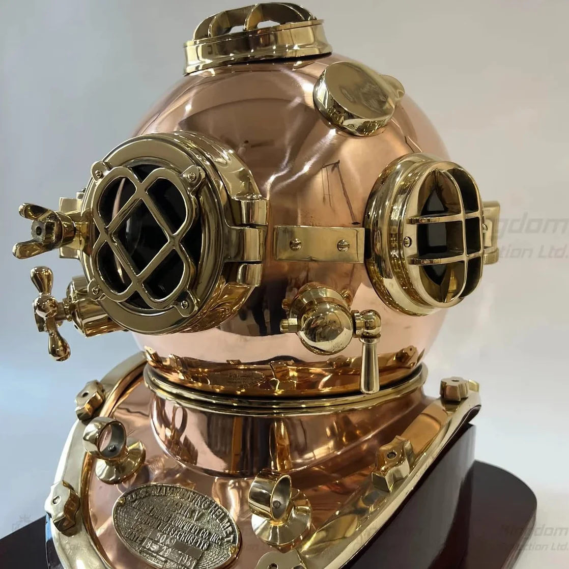 SIAN Mark V US Navy Full Size Rame e Ottone Casco Immersione Collezione Esclusiva con Stand Divers Casco