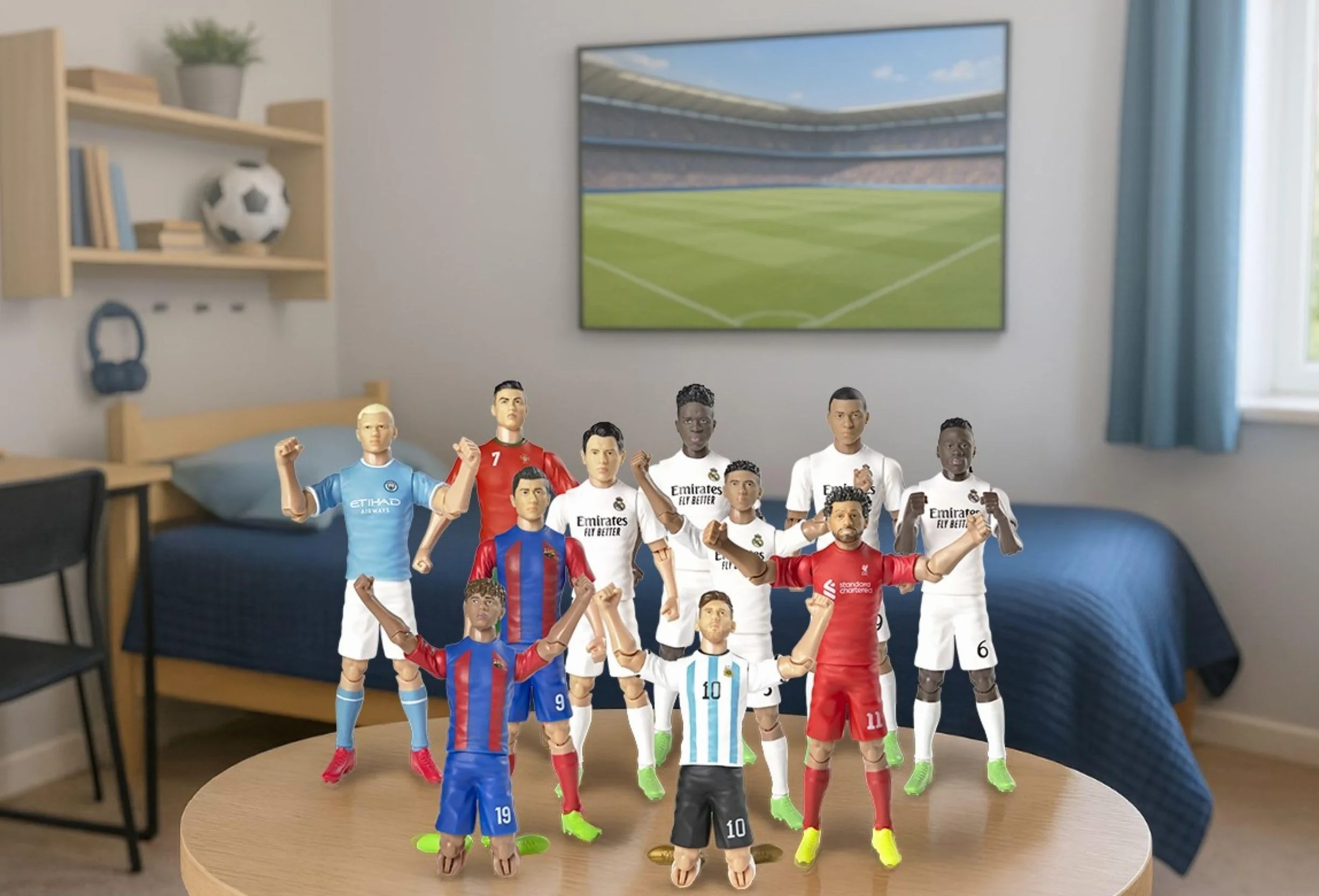 Megableu - Statuetta Calcio Ronaldo - 20 cm - Grande Figura Calciatore Realistico & Articolato - Licenza Ufficiale - 10 Punti Articolazione - Giocattolo Calcio Team Portogallo - Idea Regalo Fan