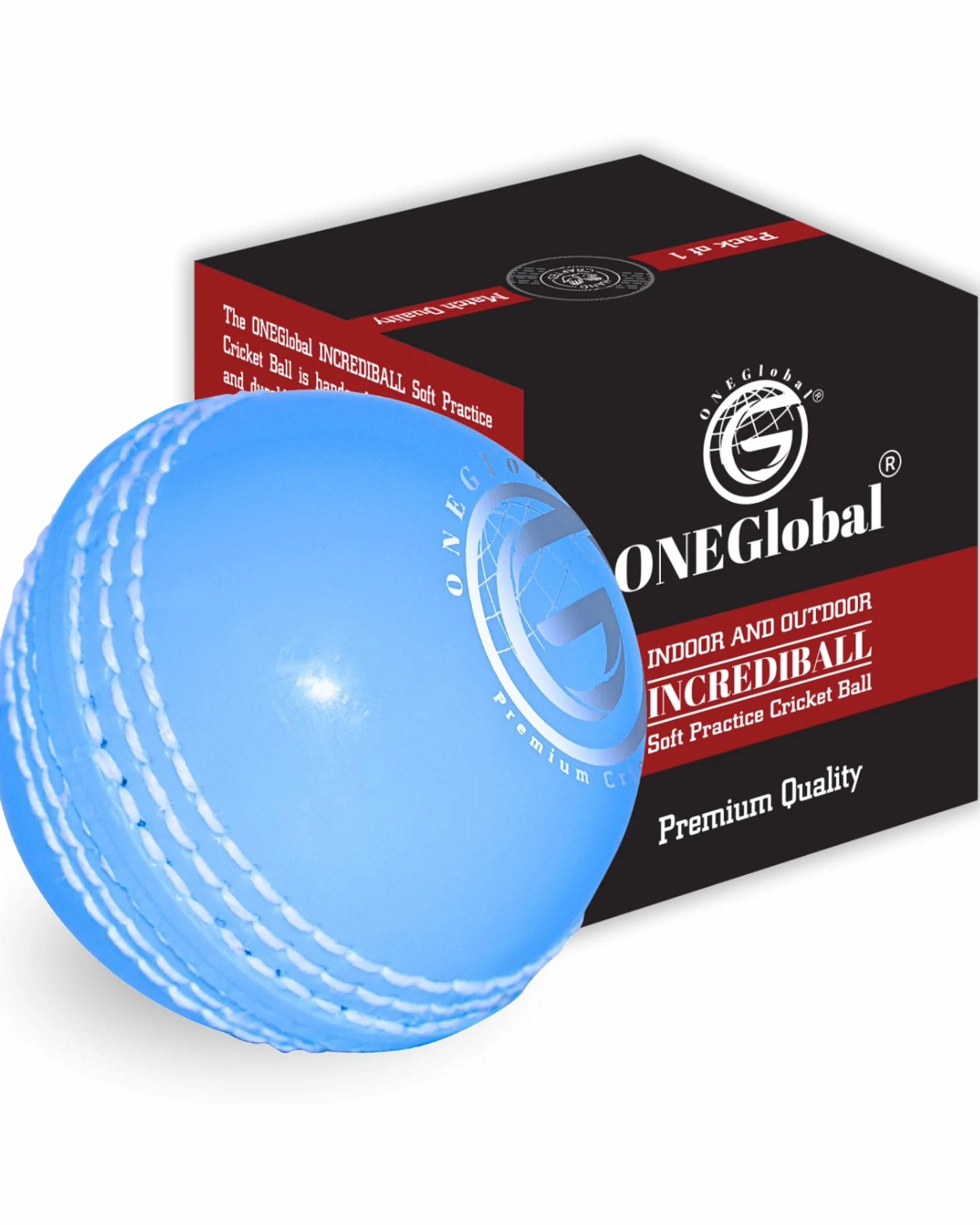 Palla da Cricket in Gomma Morbida per Interni ed Esterni con Cuciture Reali, 5 Colori