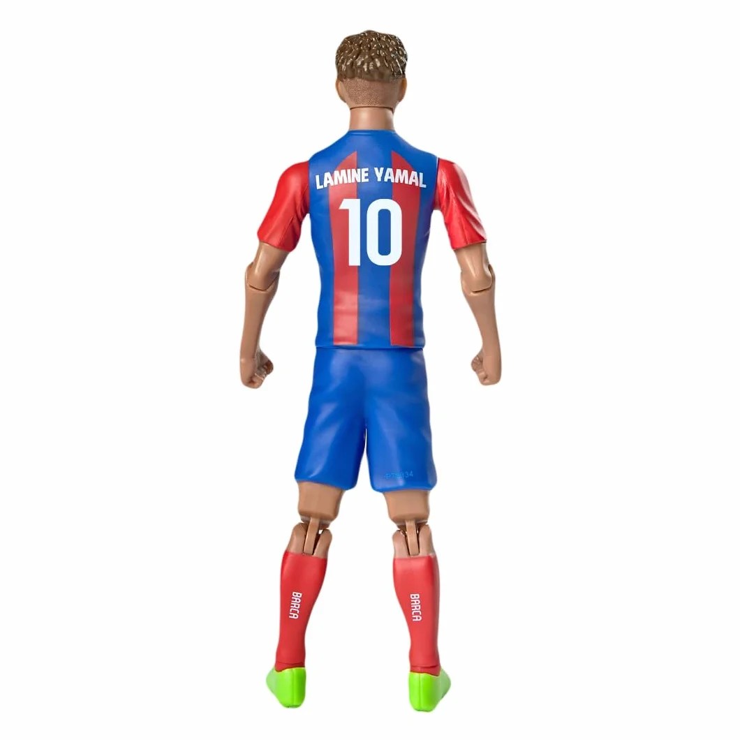 Megableu - Statuetta Calcio YAMAL - 20 cm - Grande Figura Calciatore Realistico & Articolato - Licenza Ufficiale - 10 Punti Articolazione - Giocattolo Calcio FC Barcellona - Idea Regalo Fan L. Yamal
