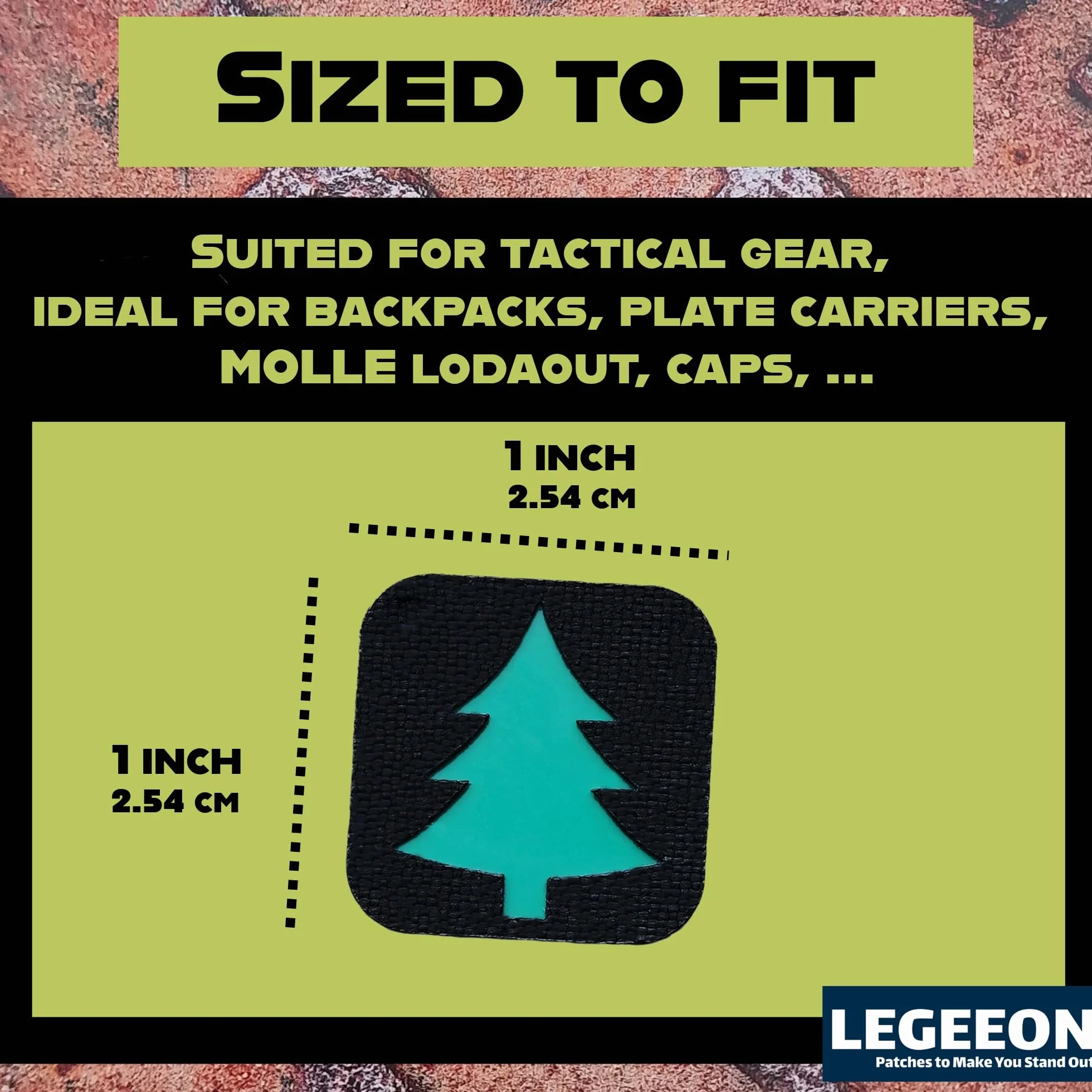 Toppa a forma di piccolo albero di pino, per esterni, con occhio di gatto, per zaini, cappelli, attrezzi da campeggio, stile tattico