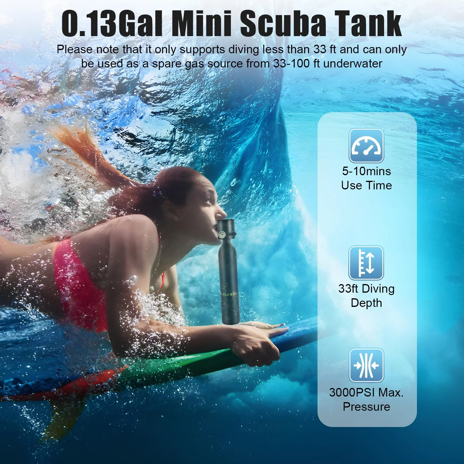 Mini bombola subacquea 0,5 l 3000 psi 200 bar serbatoio ossigeno portatile attrezzatura immersioni