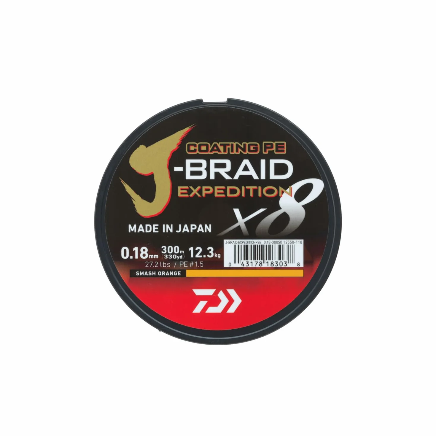 DAIWA J-Braid Expedition X8E 150m Smash Orange Lenza Intrecciata