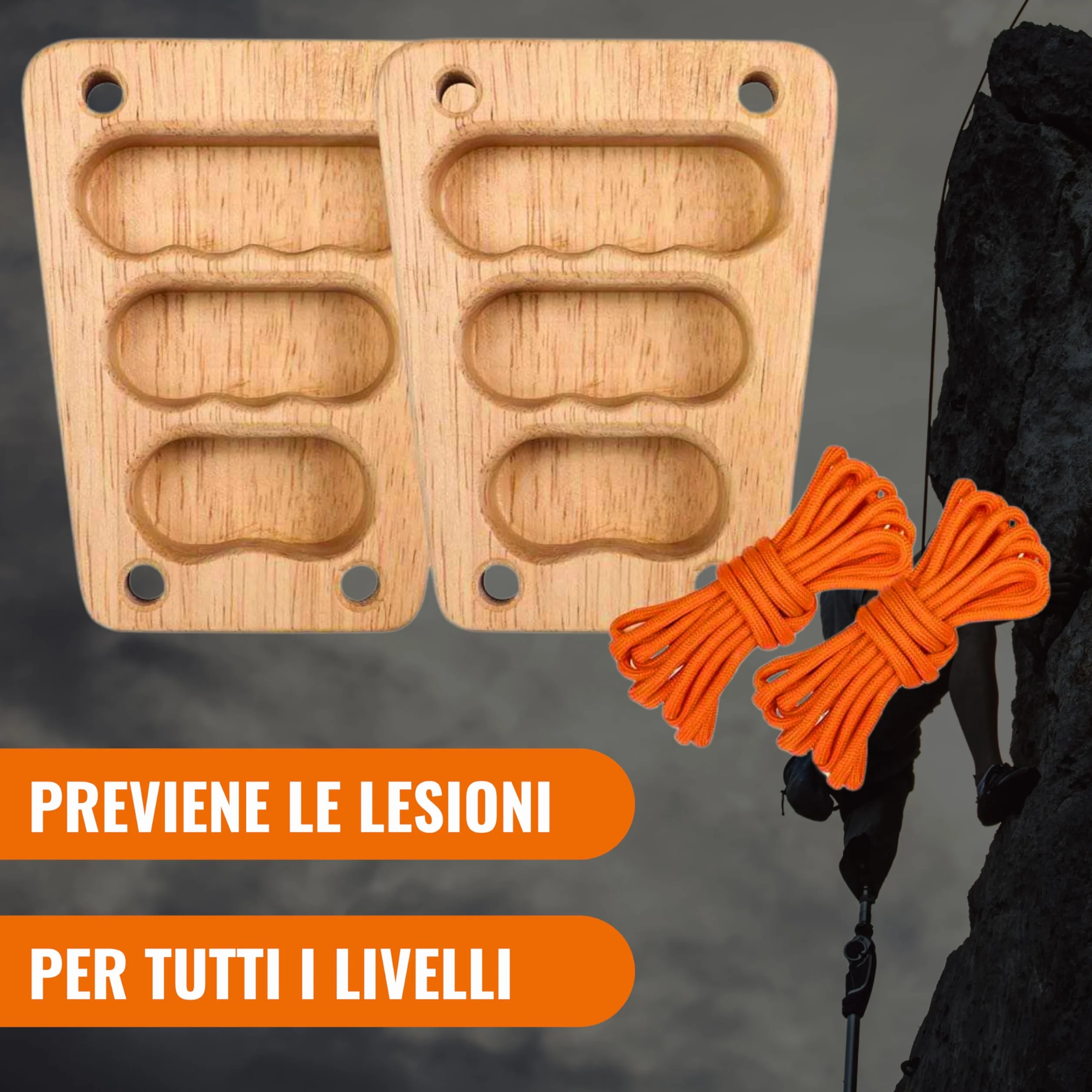Hangboard Trave Arrampicata Allenamento Portatile Legno Prese Multiple Forza Resistenza Grip