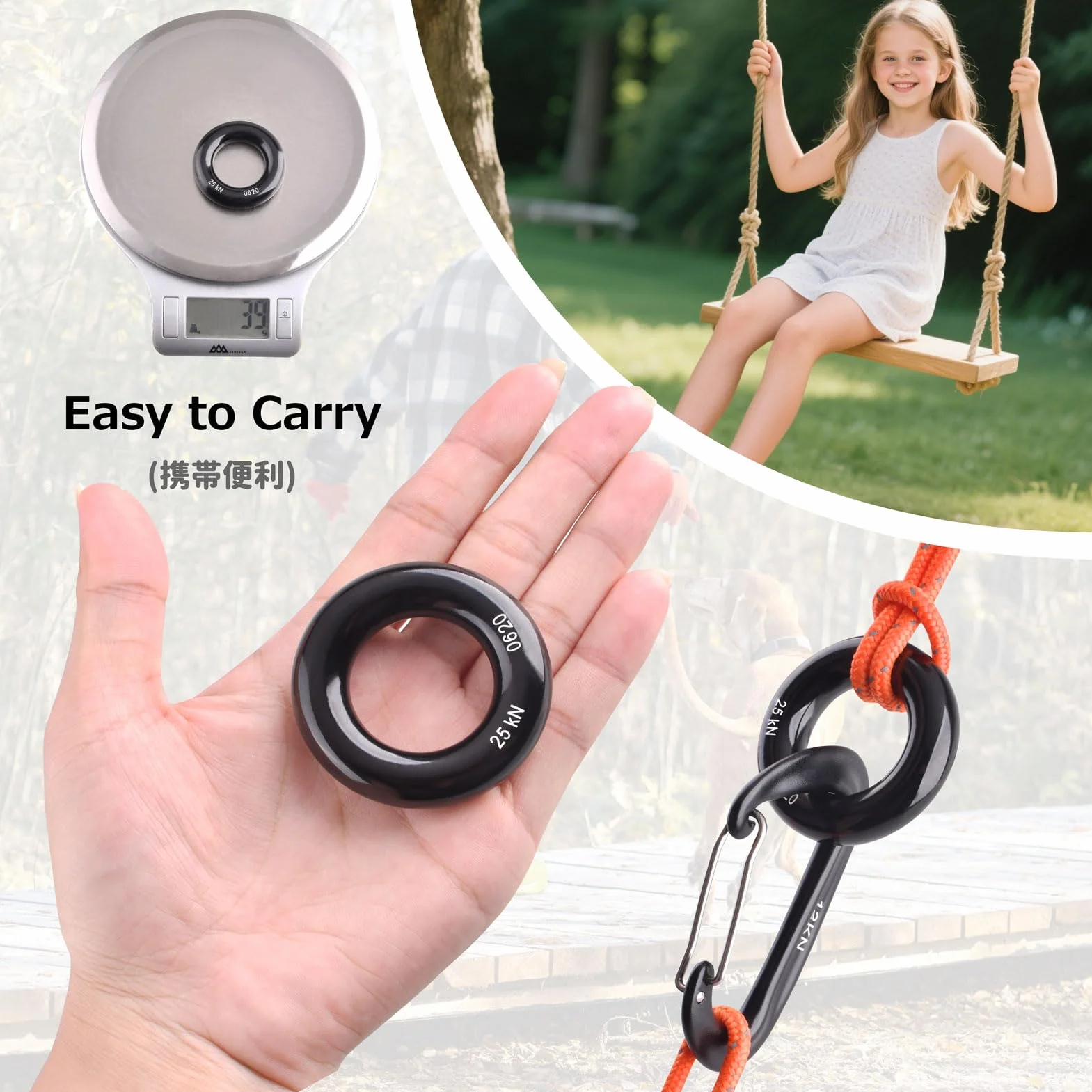 Azarxis Swivel Girella 360° Rotante 30kN per Arrampicata e Cerchio Aereo