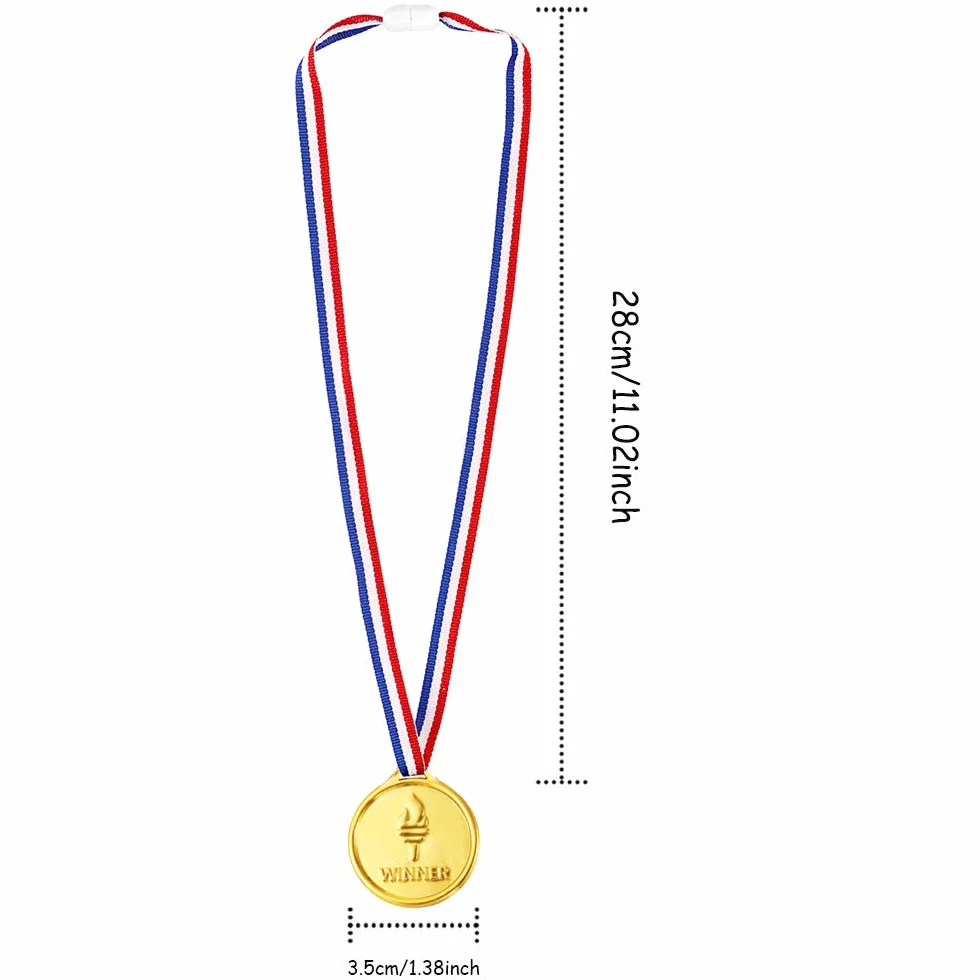 Medaglie Oro Plastica 48 Pezzi per Bambini Sport Giorno Premi Giochi Festa Concorso