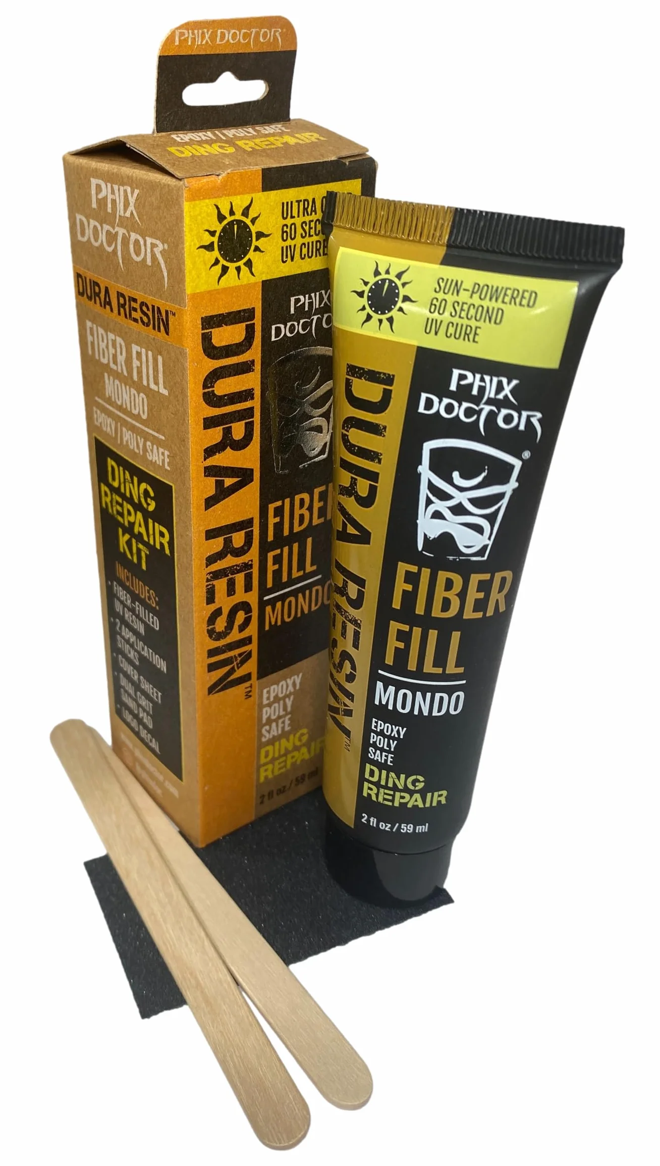 Phix Doctor 2016 Dura Rez Sunpowered Fibre Filled Surfboard Repair Solution 2.25oz PHD009