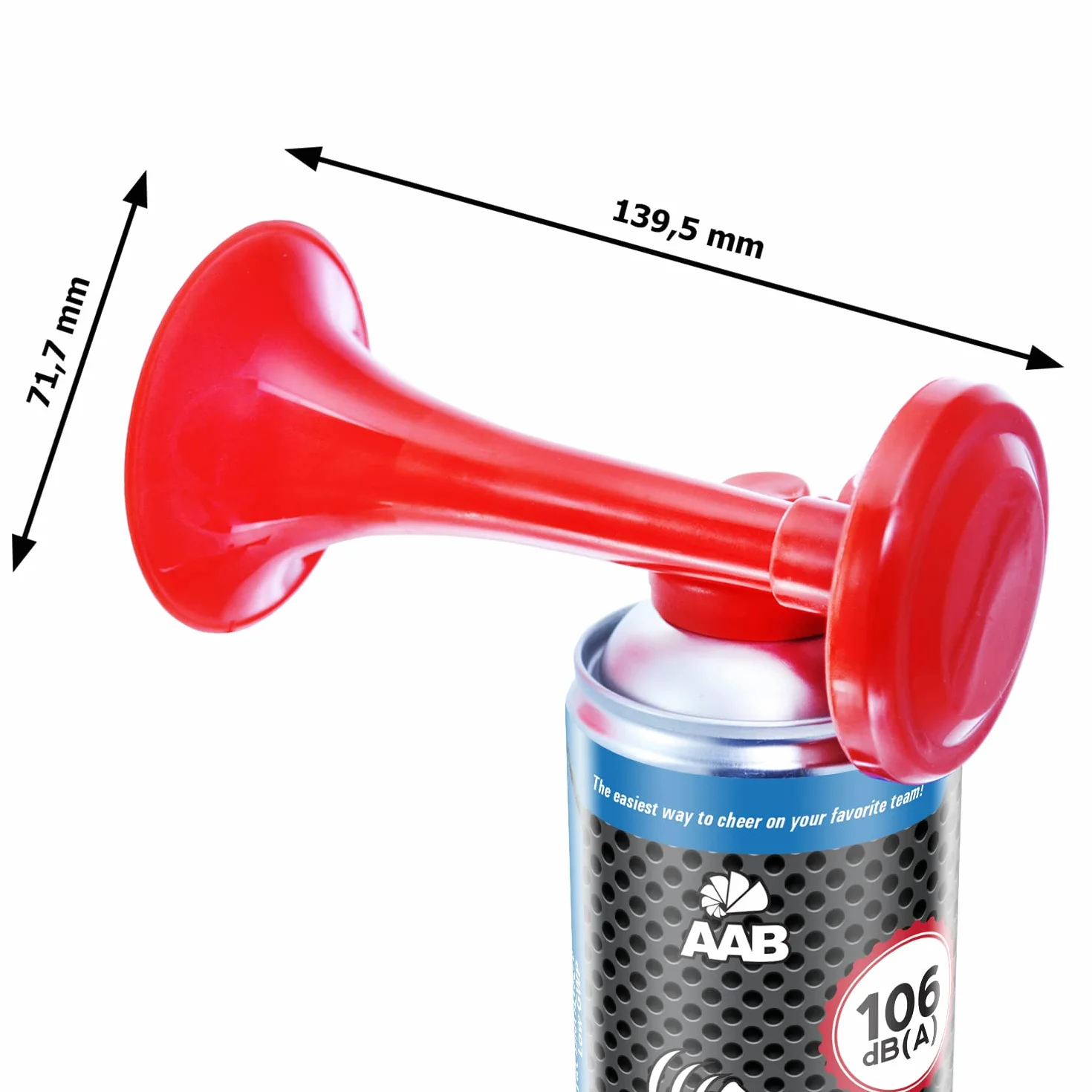 AAB 3X Signal Horn 106 dB(A)-fino a 120 segnali, Trombetta ad Aria Compressa, Trombe da Stadio Molto Rumorosa, Tromba Tifo Ideale per Feste, Trombetta Stadio, fanfara per EM 2024, campionato europeo
