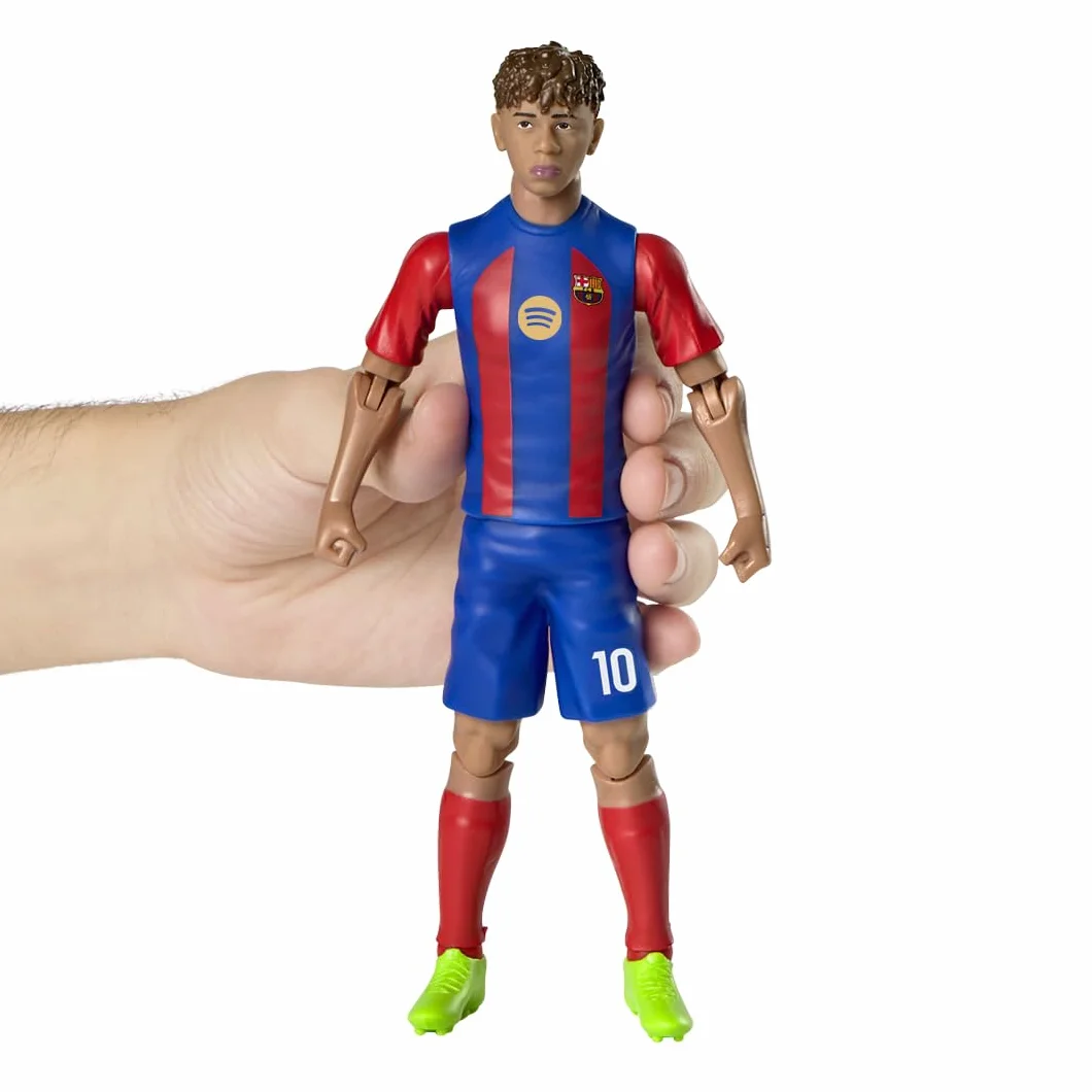 Megableu - Statuetta Calcio YAMAL - 20 cm - Grande Figura Calciatore Realistico & Articolato - Licenza Ufficiale - 10 Punti Articolazione - Giocattolo Calcio FC Barcellona - Idea Regalo Fan L. Yamal
