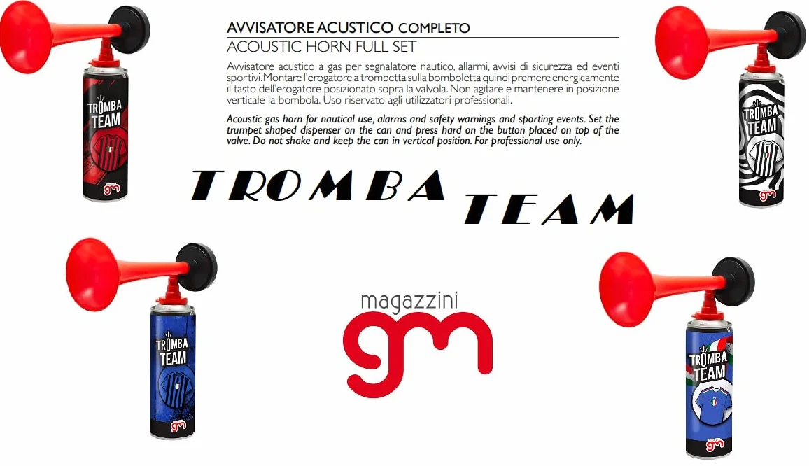 Tromba Team Tromba da Stadio 300ml Avvisatore Acustico per Eventi Sportivi e Nautica