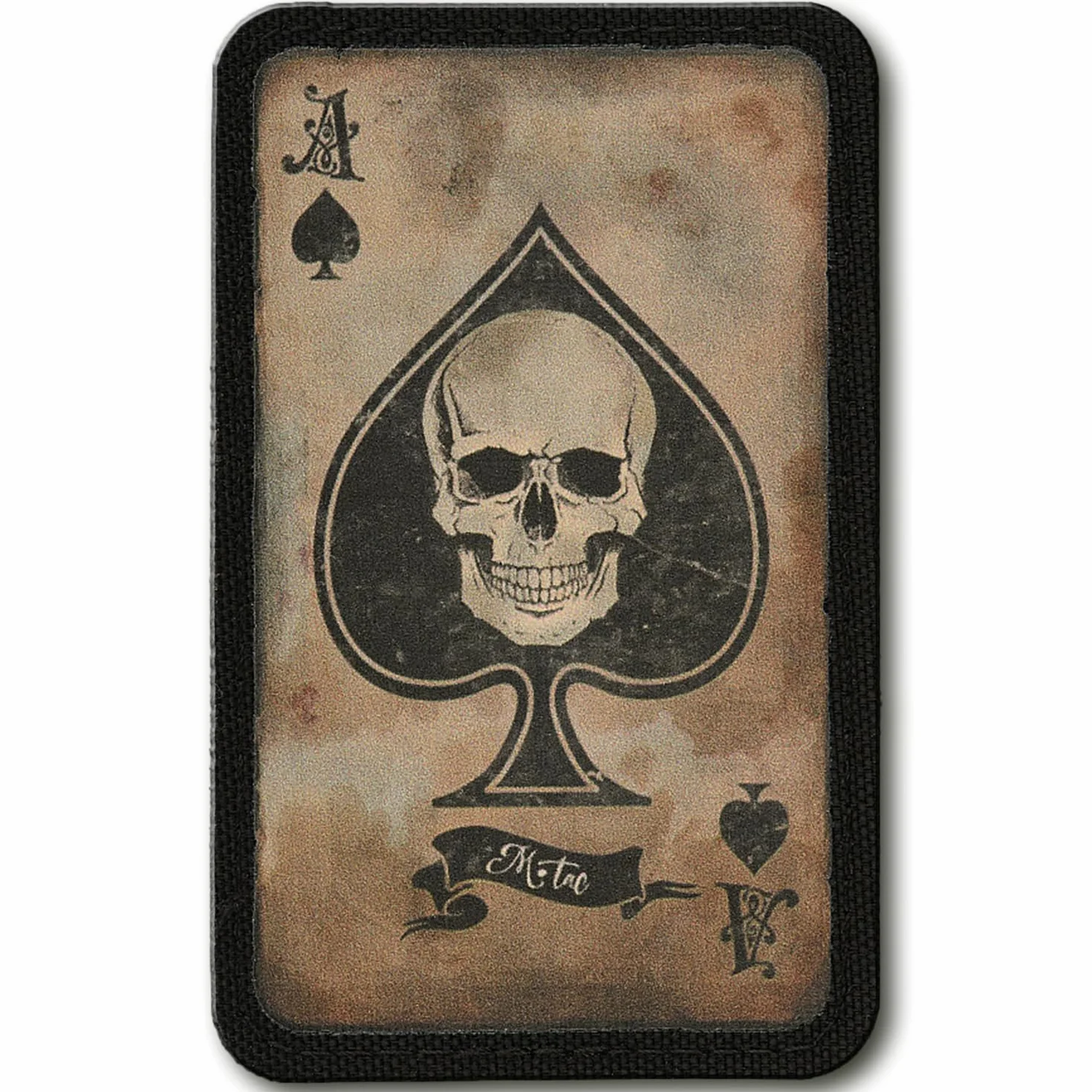 M-Tac Ace of Spades Death Card Tactical Morale Patch Army Combat Hook Fasteners Stampa (Coyote/Nero)