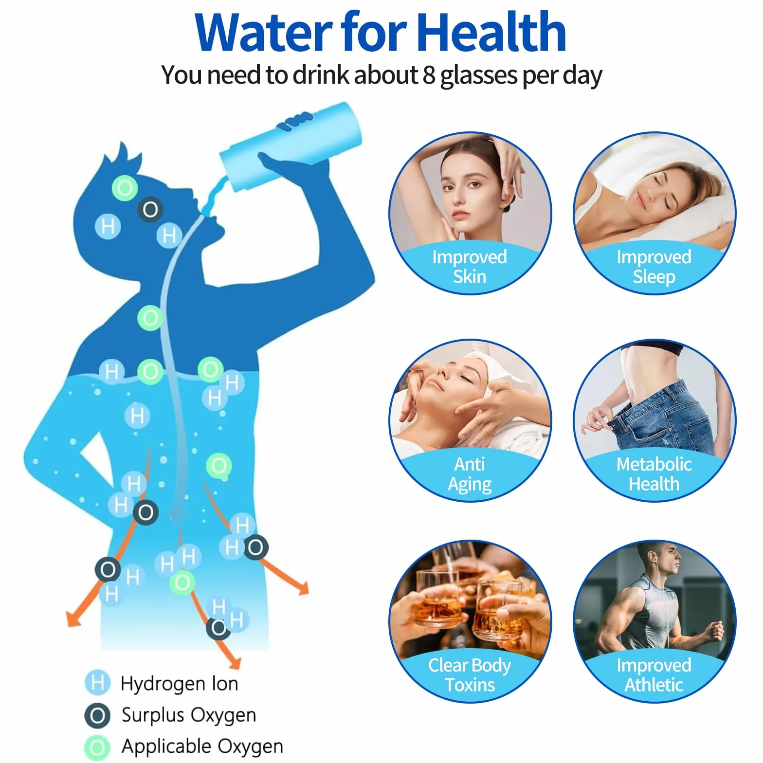Generatore di Idrogeno Portatile, Bottiglia d'Acqua Idrogenata, Ionizzatore d'Acqua, Nero