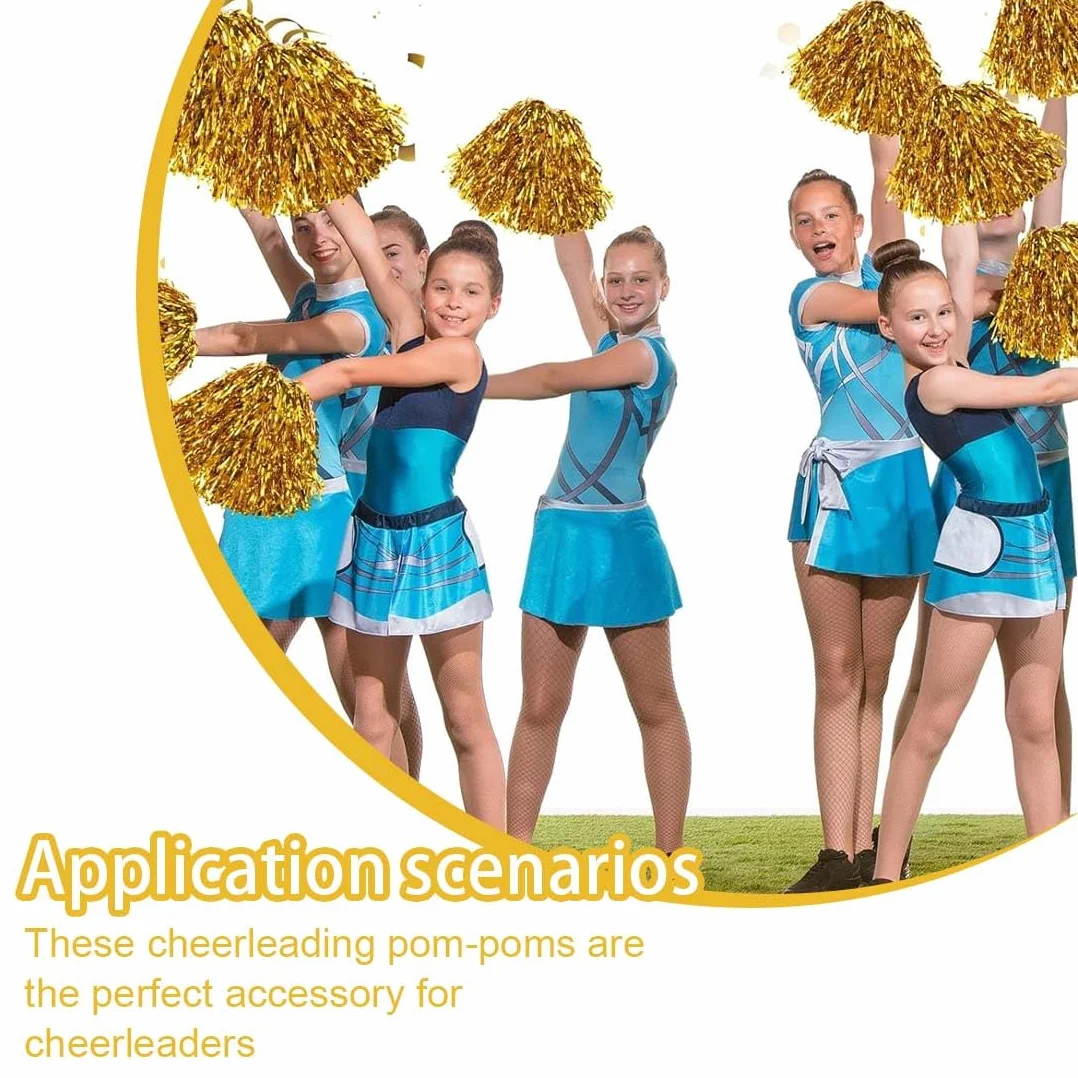 Pom Pom Cheerleading Accessorio Danza per Feste Sport, 2 Pezzo