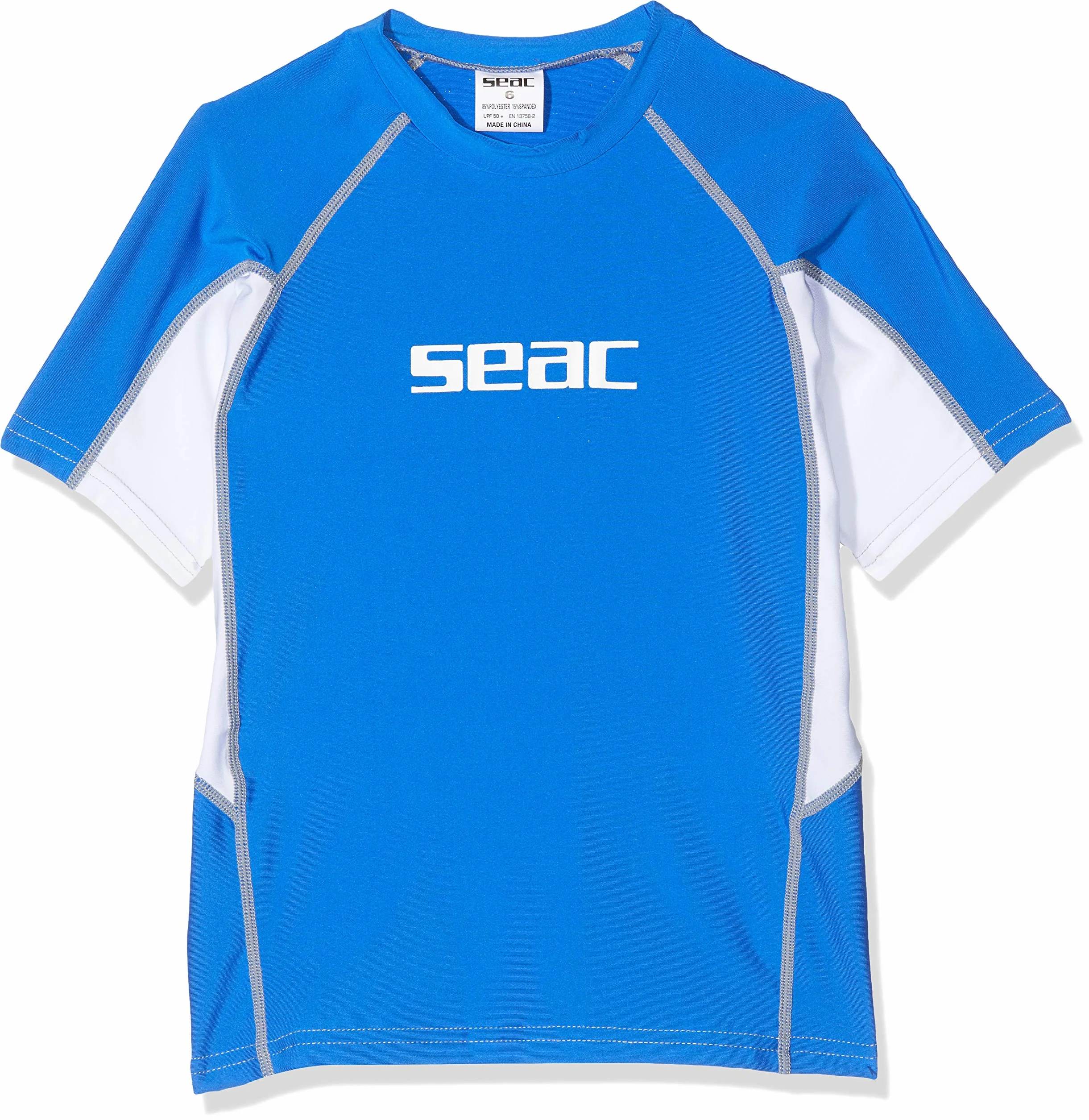 SEAC RAA Short Evo Kid, Maglia Protettiva Rash Guard per Snorkeling e Nuoto Anti UV Unisex Bambini