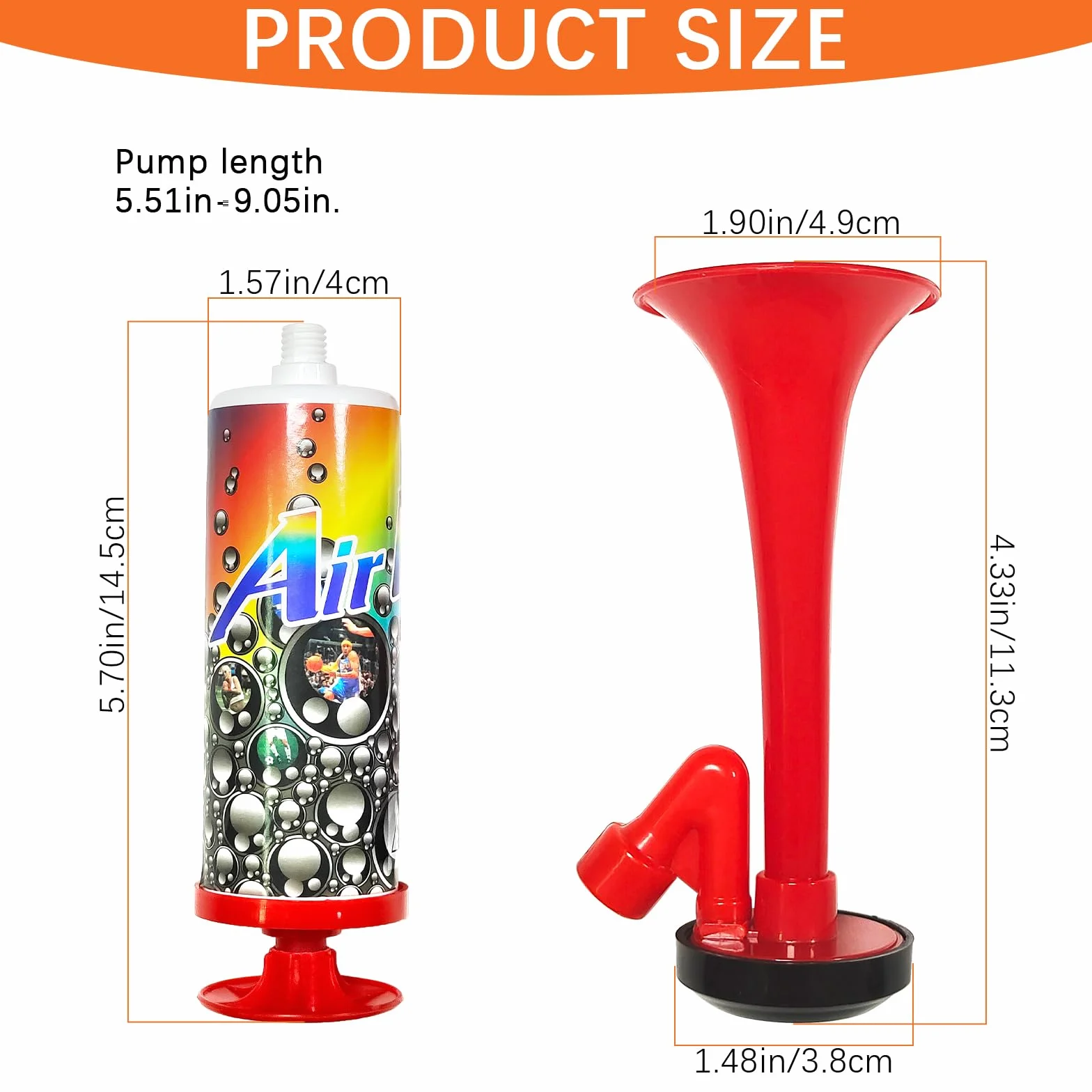 Tromba Stadio ad Aria Manuale Fanfare Air Horn per Partite di Calcio Nautica Eventi Sportivi