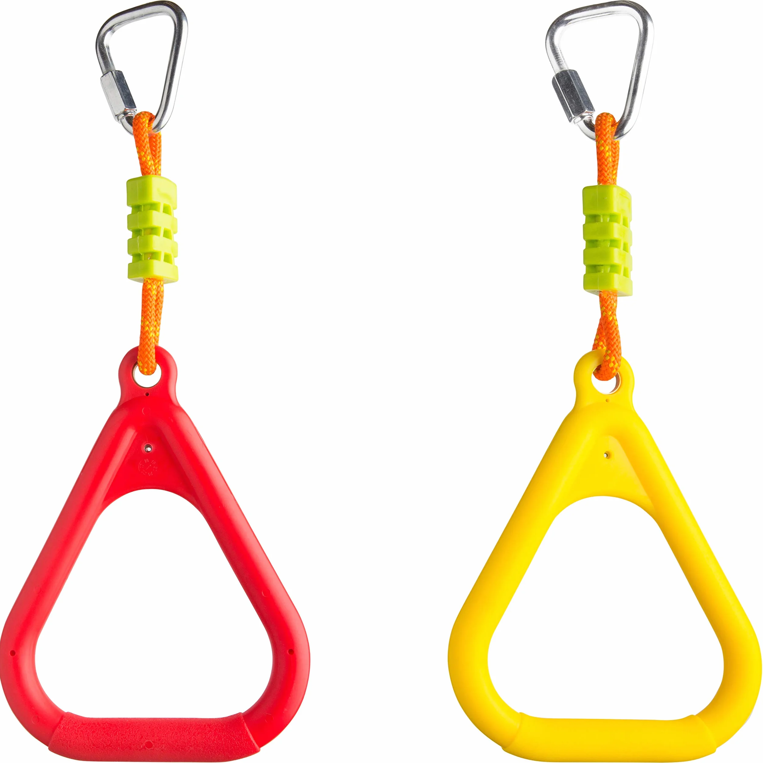 Cateam Ninja slackline Accessori Anelli per ginnastica triangolare Set di 2 con moschettoni