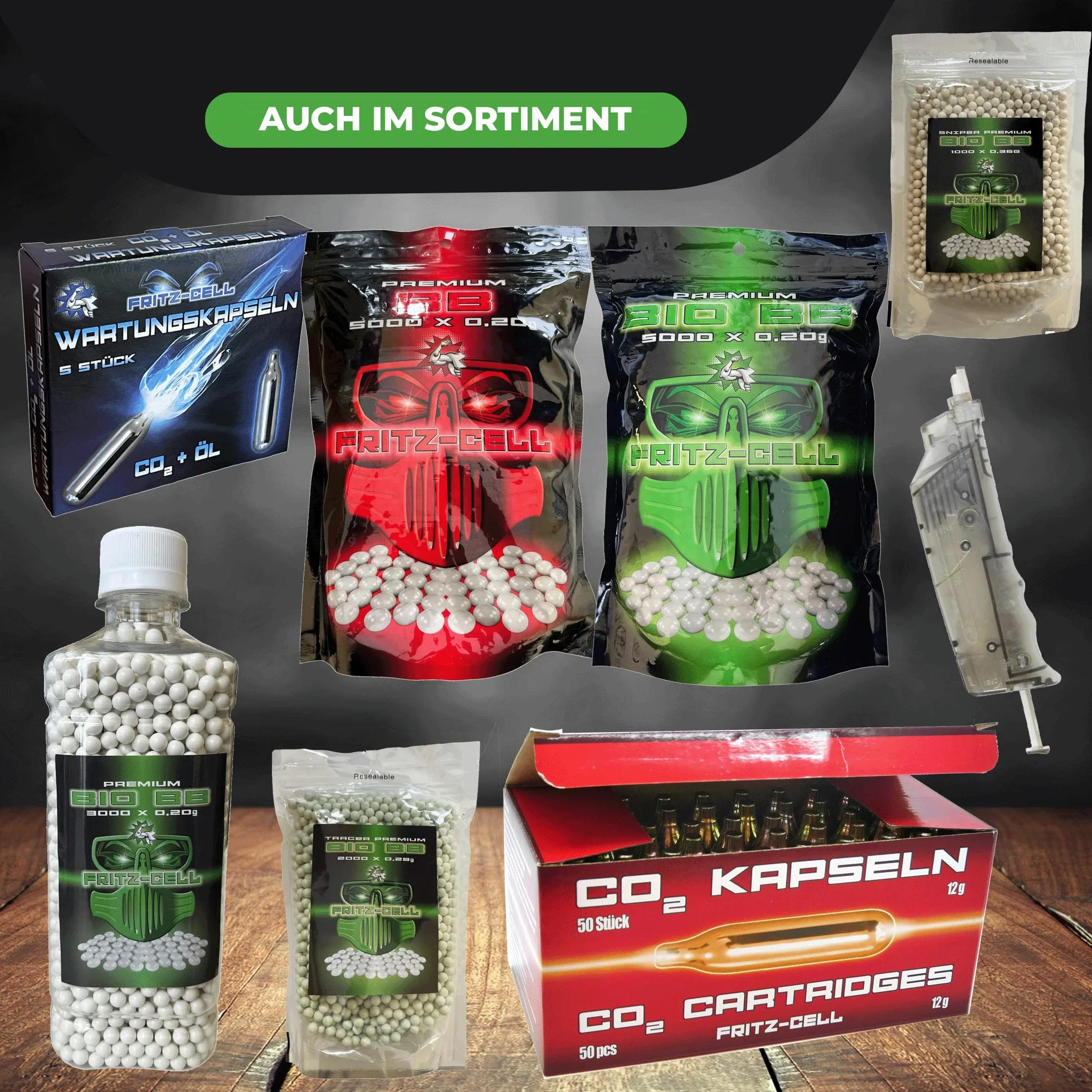 3000 Airsoft Premium Bio BBS 6 mm 0,25 g Fritz-Cell biodegradabile