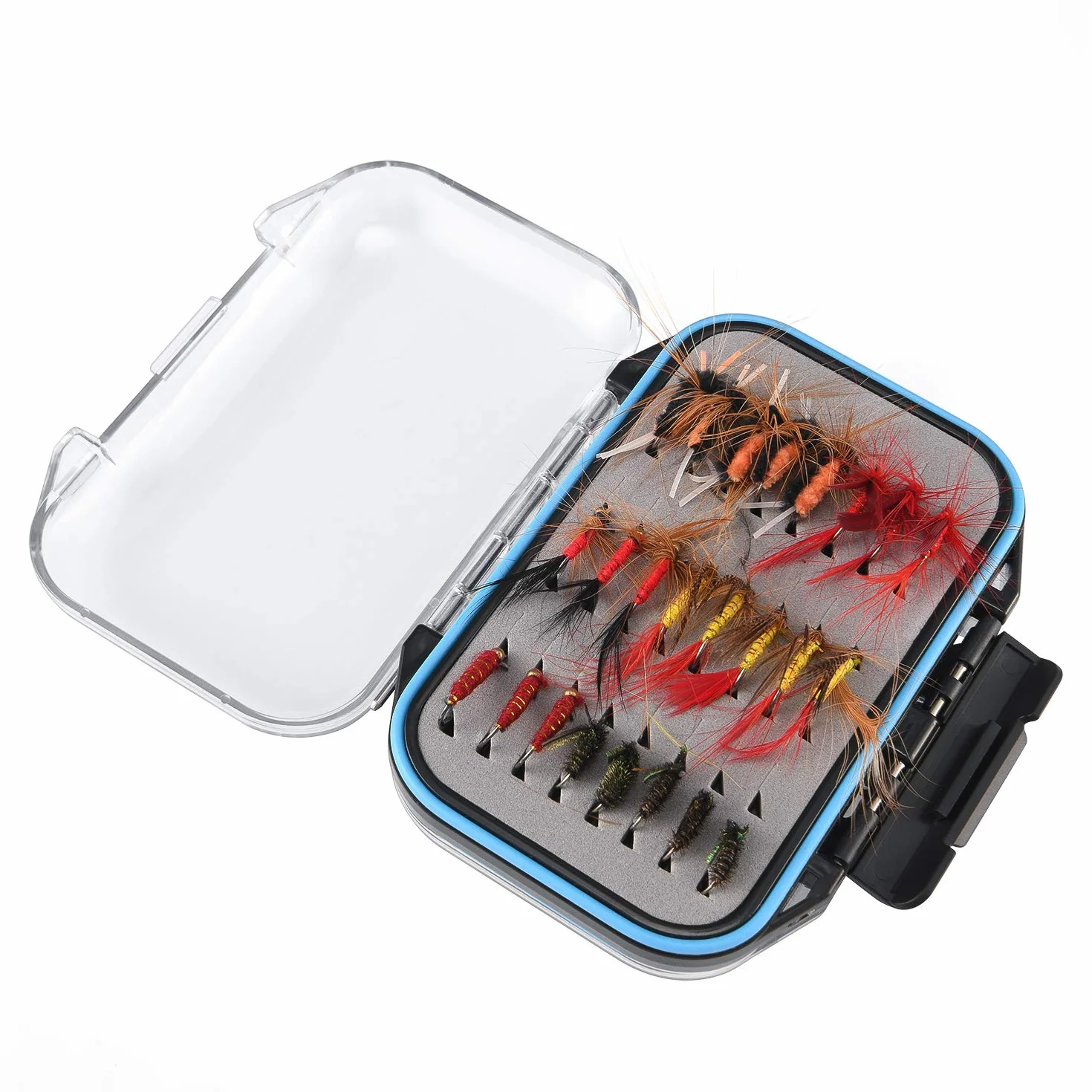 Gonex Scatola per Kit Esche da Pesca a Mosca Impermeabile Leggera 10,4 x 7,6 x 3 cm Grigio