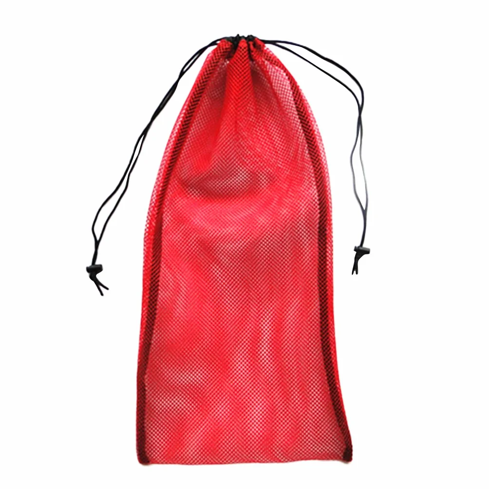 Torba a rete con coulisse per attrezzatura da snorkeling pinne subacquee maschera viola