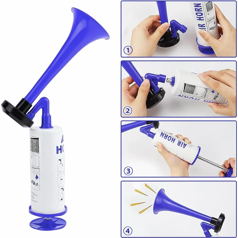 Tromba da Stadio,Tromba d'aria Portatile,Trombetta da Stadio Forte,Corno da Stadio,Handheld Fanfare Air Horn Estremamente Forte,Tromba ad Aria Compressa per Feste,Partite di Calcio,Eventi Sport