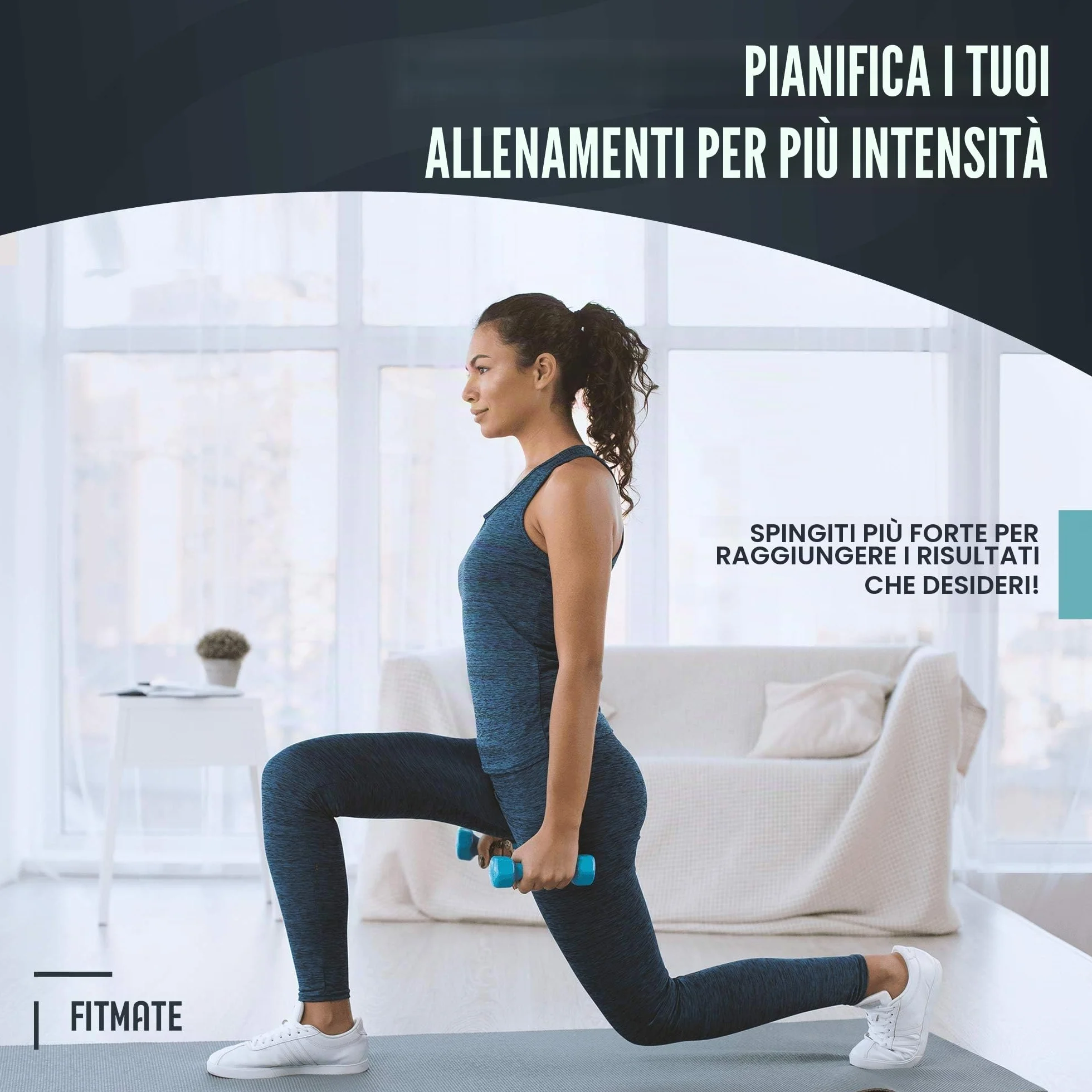 FitMate Poster per esercizi con manubri e pesi gratuiti 42 x 63 cm decorazione palestra casa