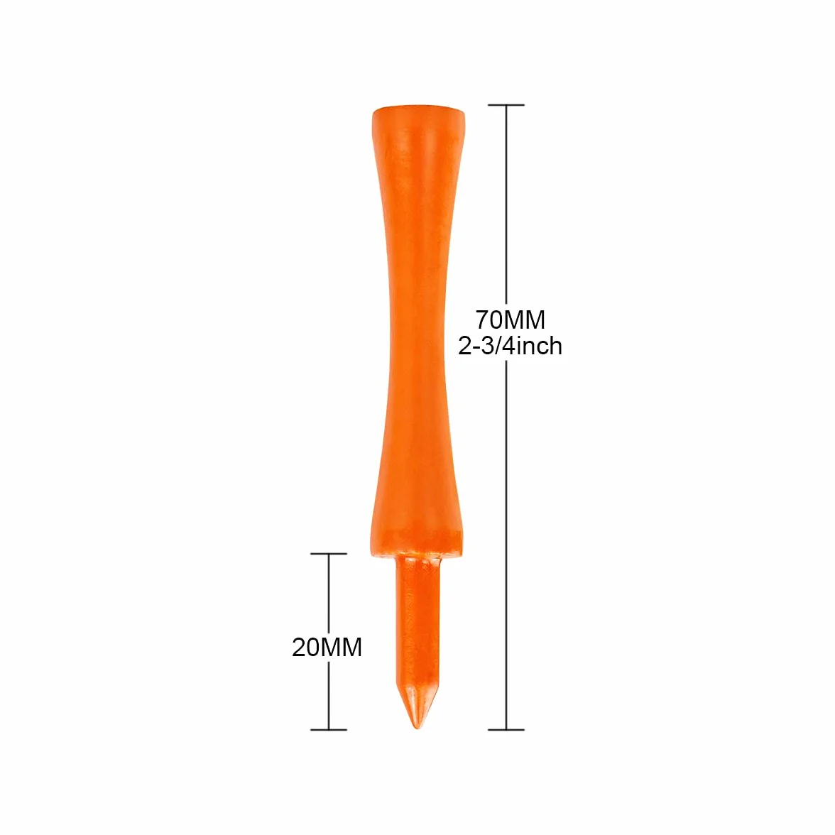 Bamboo Tee Golf Legno 100 Pezzi Arancione 70MM