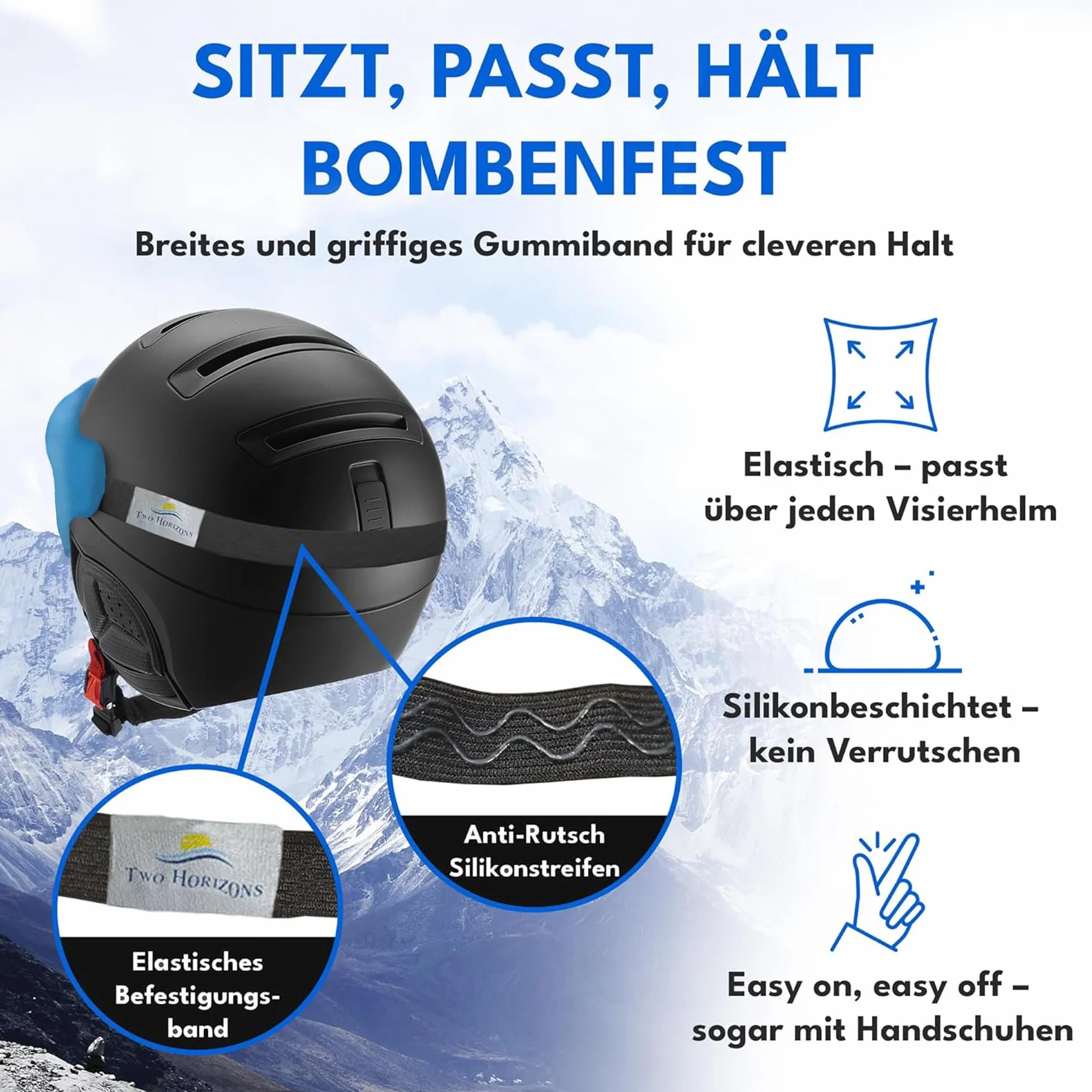 Two Horizons Visiera protettiva per casco da sci, protezione visiera, panno in microfibra, stile smile