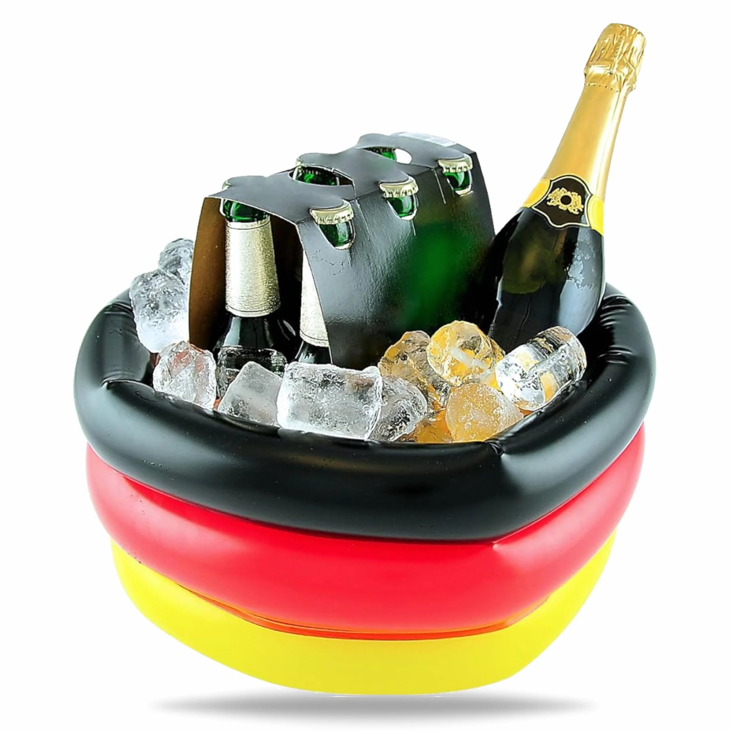 Dekotalent® - Raffreddatore per bevande, gonfiabile, XXL, 60 cm, per bevande, articolo per tifosi, decorazione da tavolo per i mondiali di calcio, EM 2024 (refrigeratore per bevande in Germania)