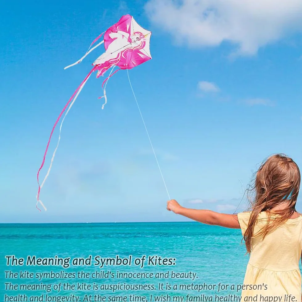 Aquilone Unicorno per Bambini e Adulti, Facile da Far Volare, con Linea 100m