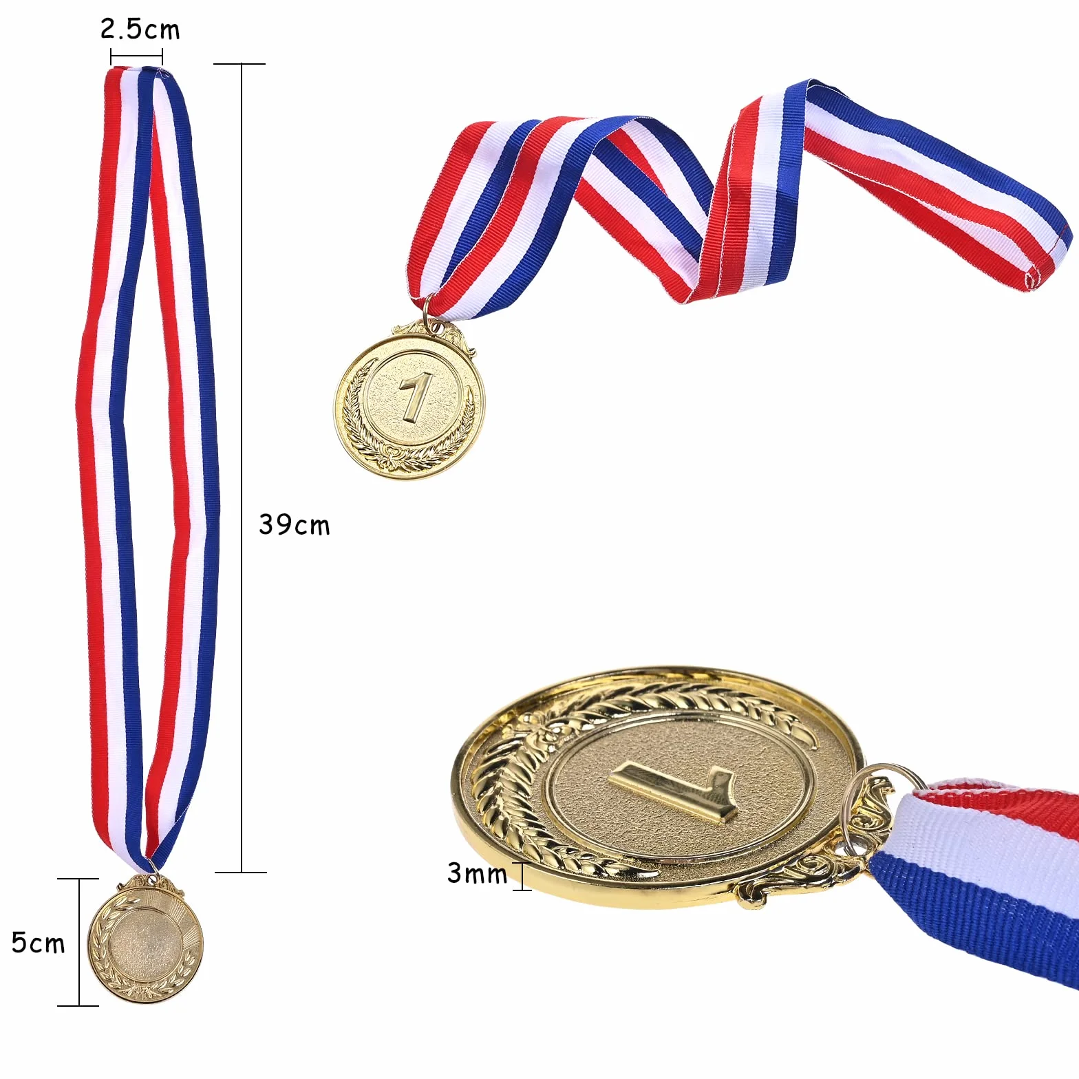 GOLDGE 3 Medaglie Oro Argento Bronzo per Bambini Giochi Sport Premi Concorso