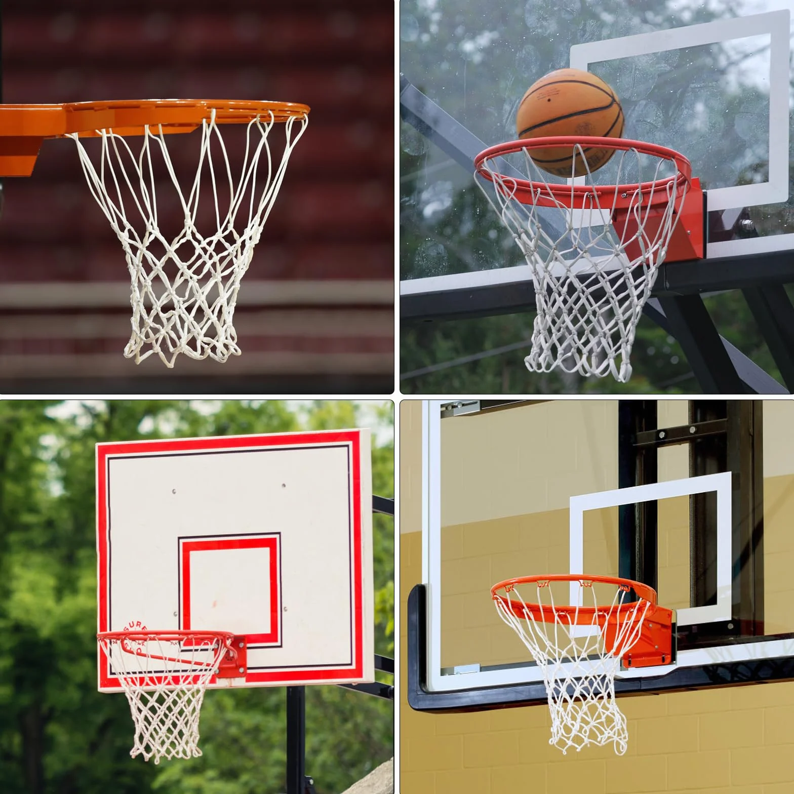 Rete da Basket 2 Pezzi Rimovibile,Rete da basket di ricambio per tutte le condizioni atmosferiche,Ricambio Professionale Portatile per Canestri Interni ed Esterni