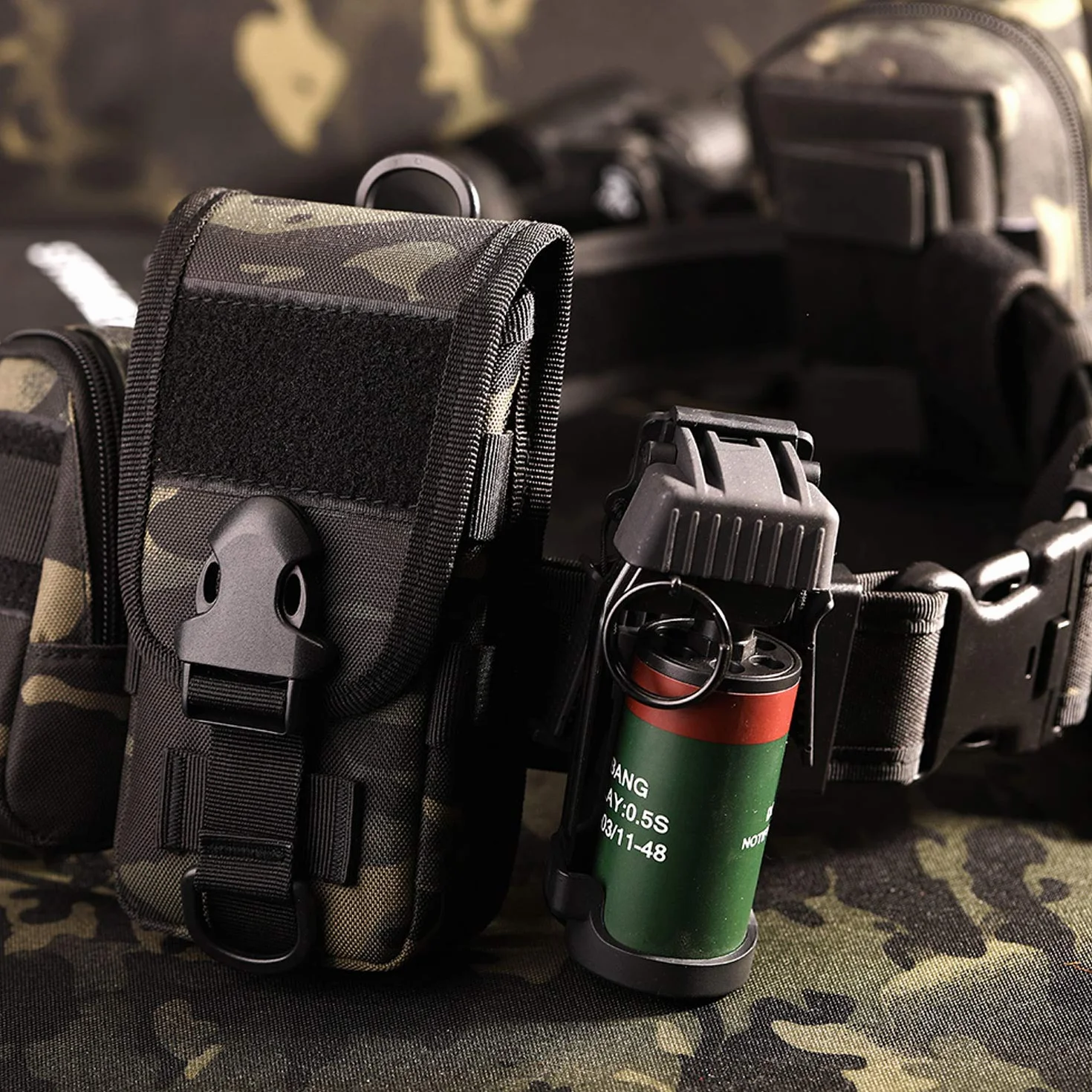 Cintura Tattica da Combattimento Regolabile Esterna per Equipaggiamento Militare Polizia Esercito Caccia Paintball