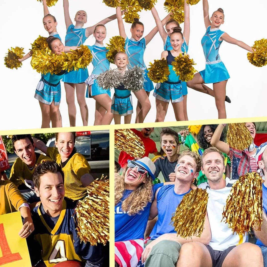 Pom Pom Cheerleading Accessorio Danza per Feste Sport, 2 Pezzo