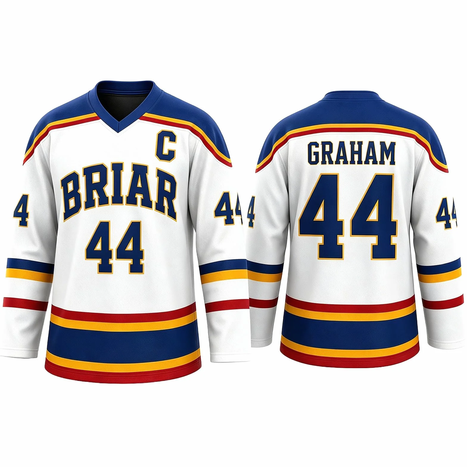 Campus Briar U Hockey Jersey Graham 44 Logan 22 Tucker 46 di Laurentis 66 Vneck Sportivo Streetwear Unisex Manica Lunga