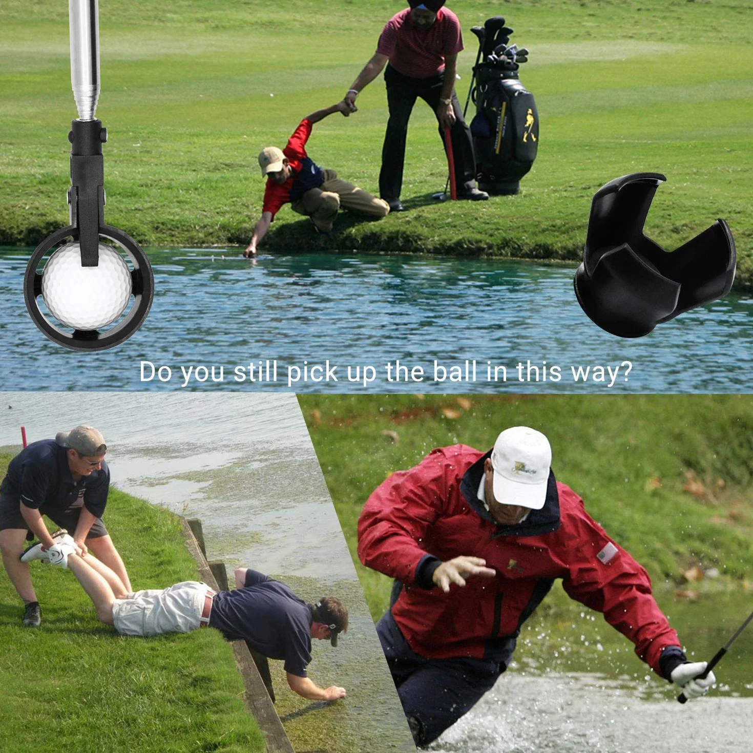 Retriever Telescopico per Palline da Golf Inossidabile con Pinza per Acqua 1,82 m 2,74 m Accessorio da Golf