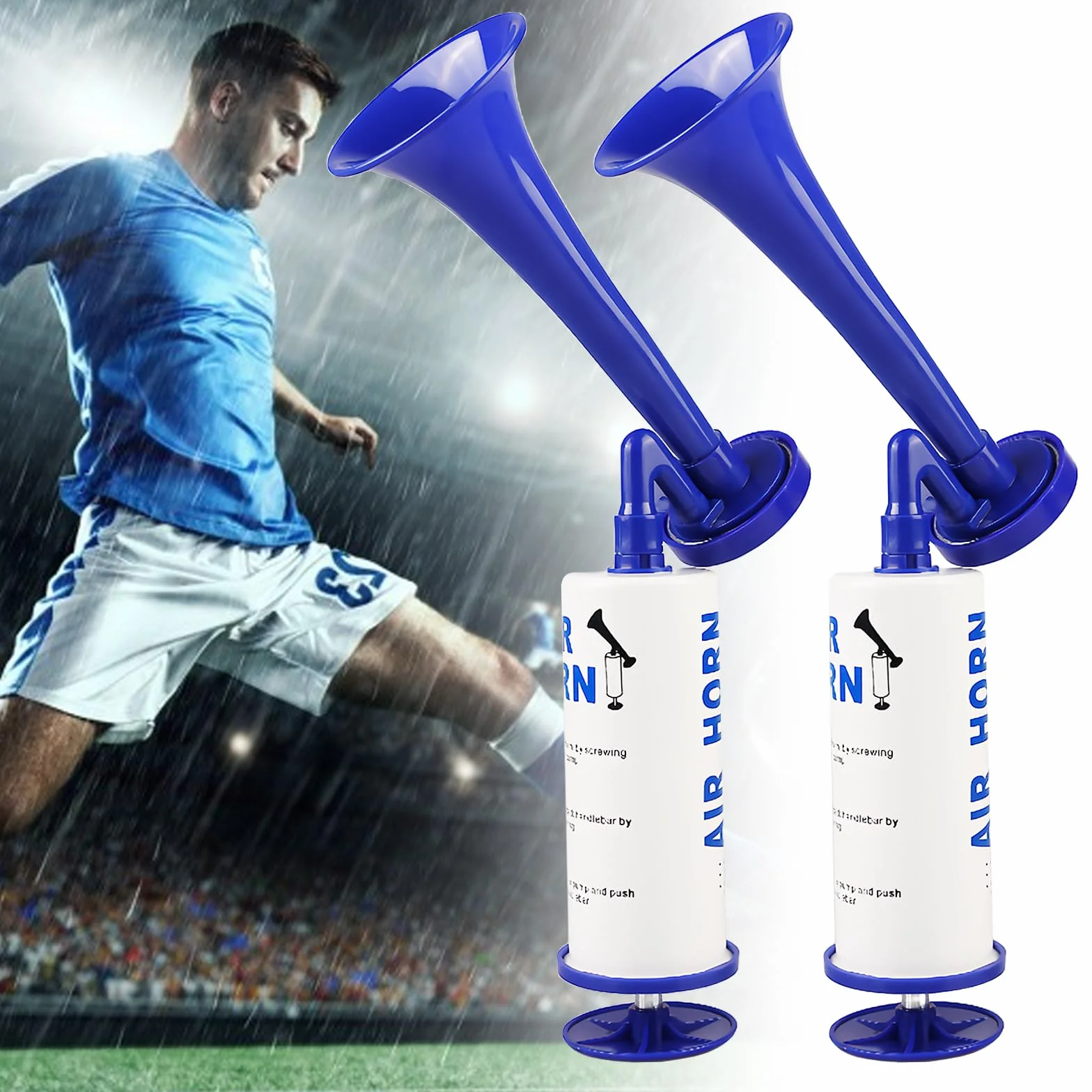 Tromba da Stadio, Kit 2 Pz Air Horn, Trombetta da Stadio, Tromba Stadio, Trombe da Stadio, Trombette da Stadio per Canottaggio, Eventi Sportivi, Feste, Compleanni, Campeggio, Laurea
