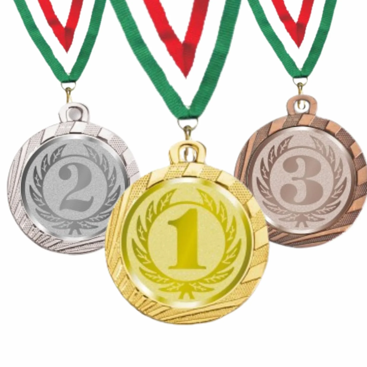 Tris Medaglie Personalizzate 3,2 cm Metallo Stampa Personalizzata Gare Calcio Fantacalcio Sport