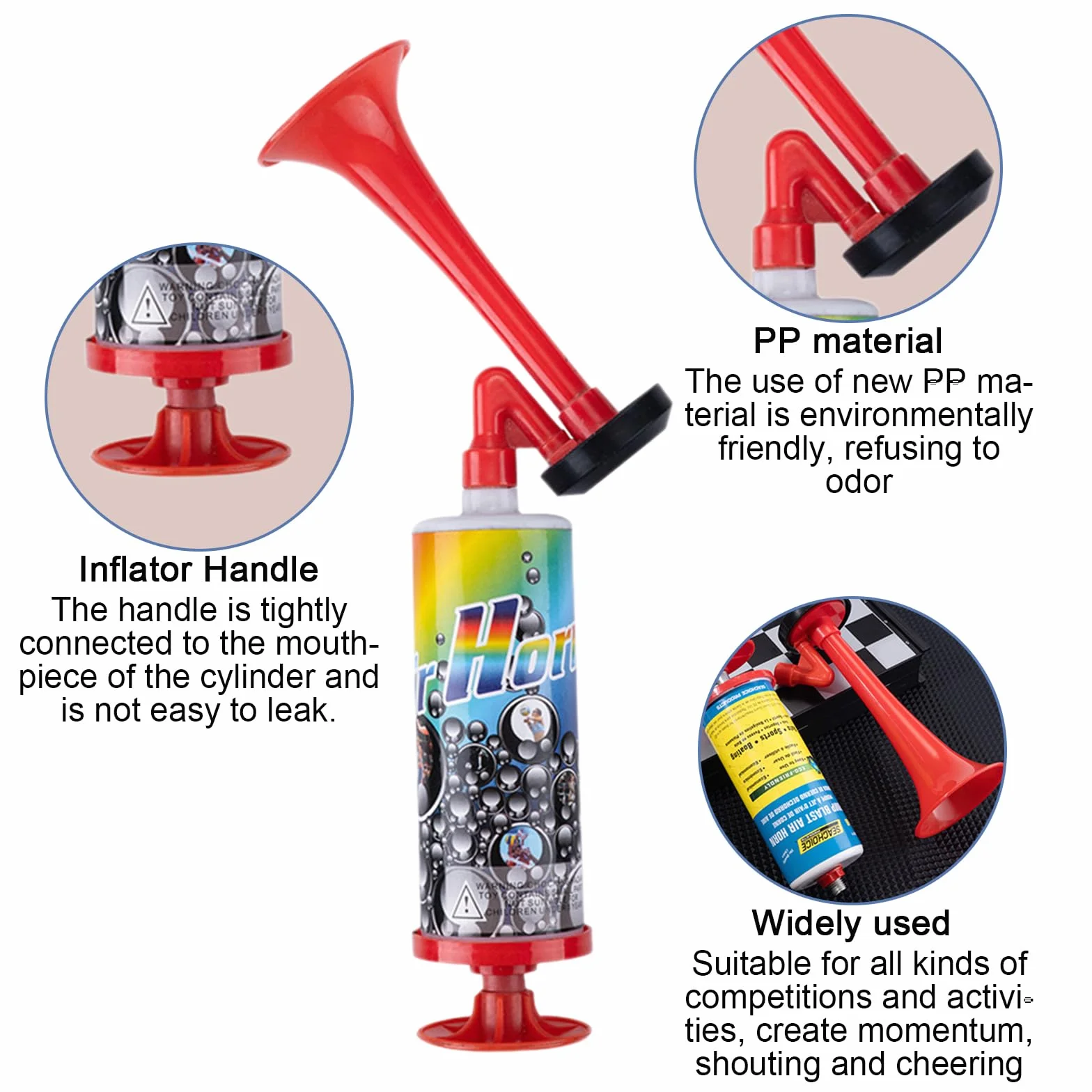 Tromba da Stadio 2 PCS Air Horn Clacson a Gas per Partite di Calcio Eventi Sportivi