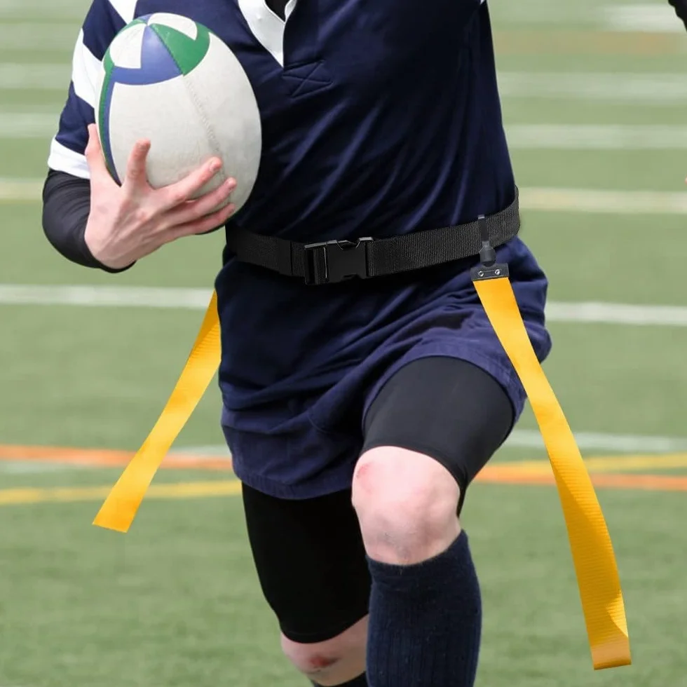 DONGKER Flag Football Belts, PVC Waist Belt 2 Flags Release Buckle per Allenamento