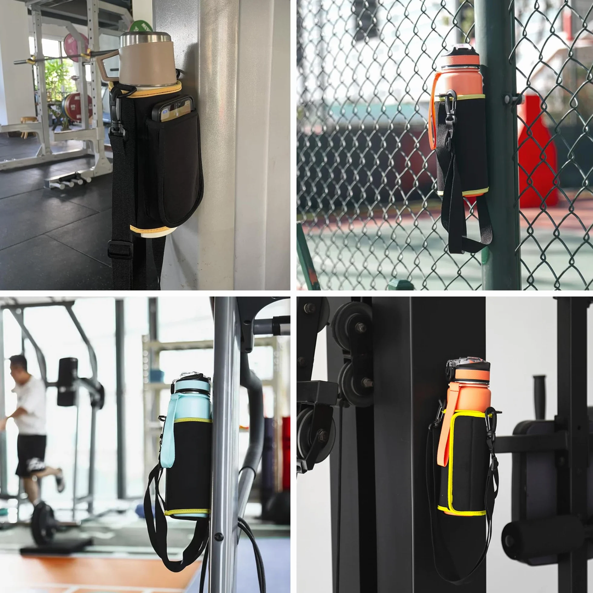 Borsa Magnetica Palestra Snapfit Magnetic Bag Custodia Termica Neoprene per Bottiglia d'Acqua con Tracolla e Porta Cellulare