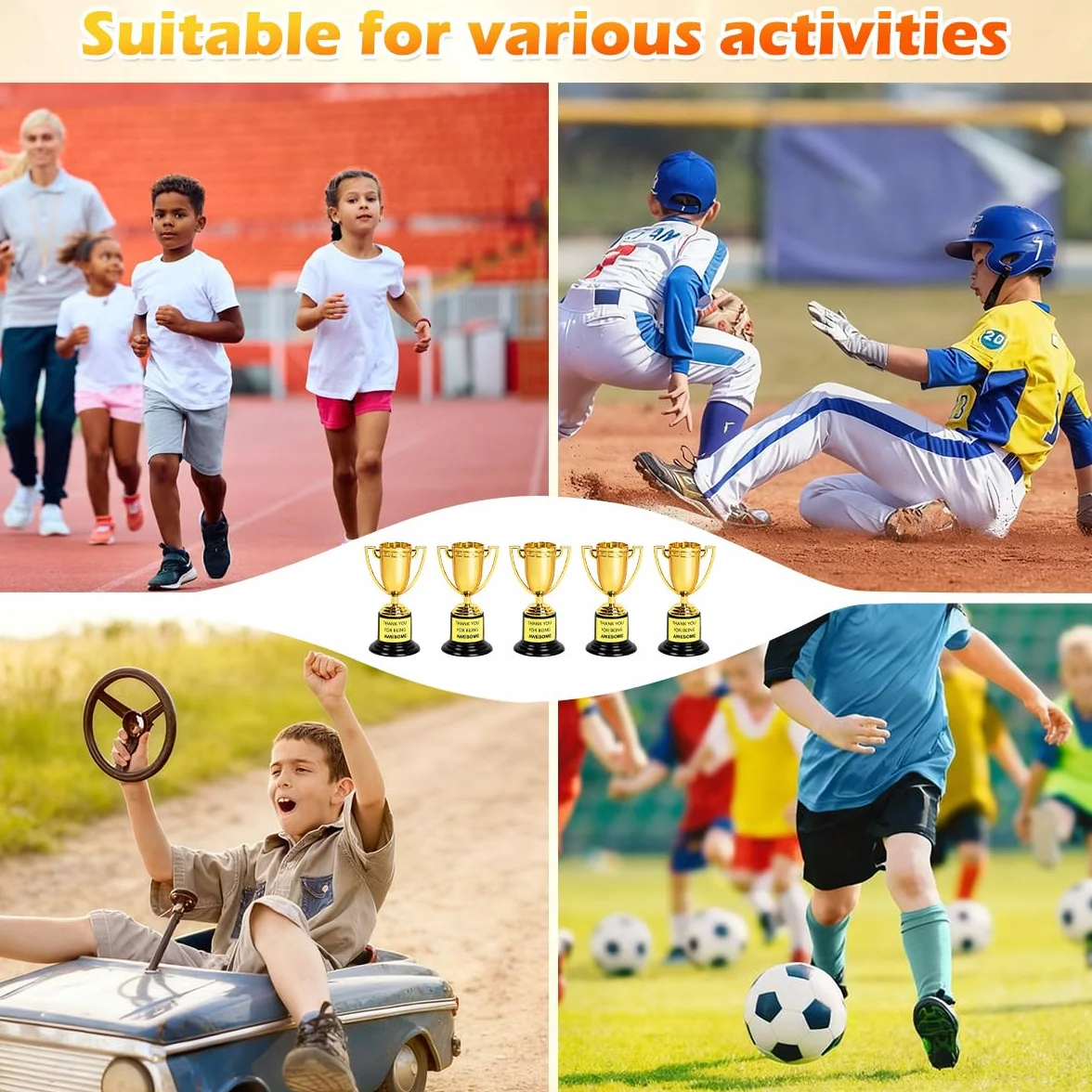 Mini Trofei Oro Plastica 12 Pezzi Premio Coppe per Feste Sportive