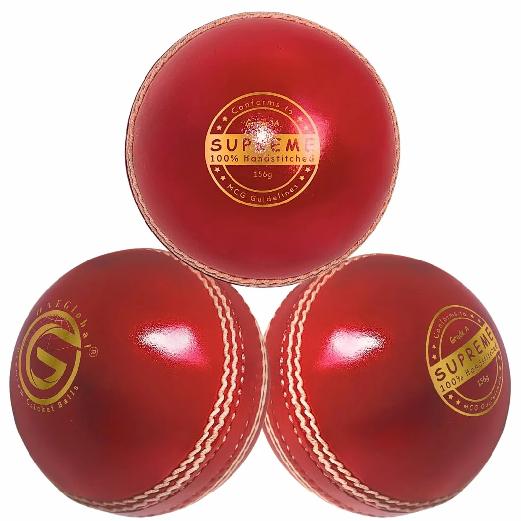 Palla da cricket in pelle Supreme 100% cucita a mano 156 g 5,5 oz impermeabile