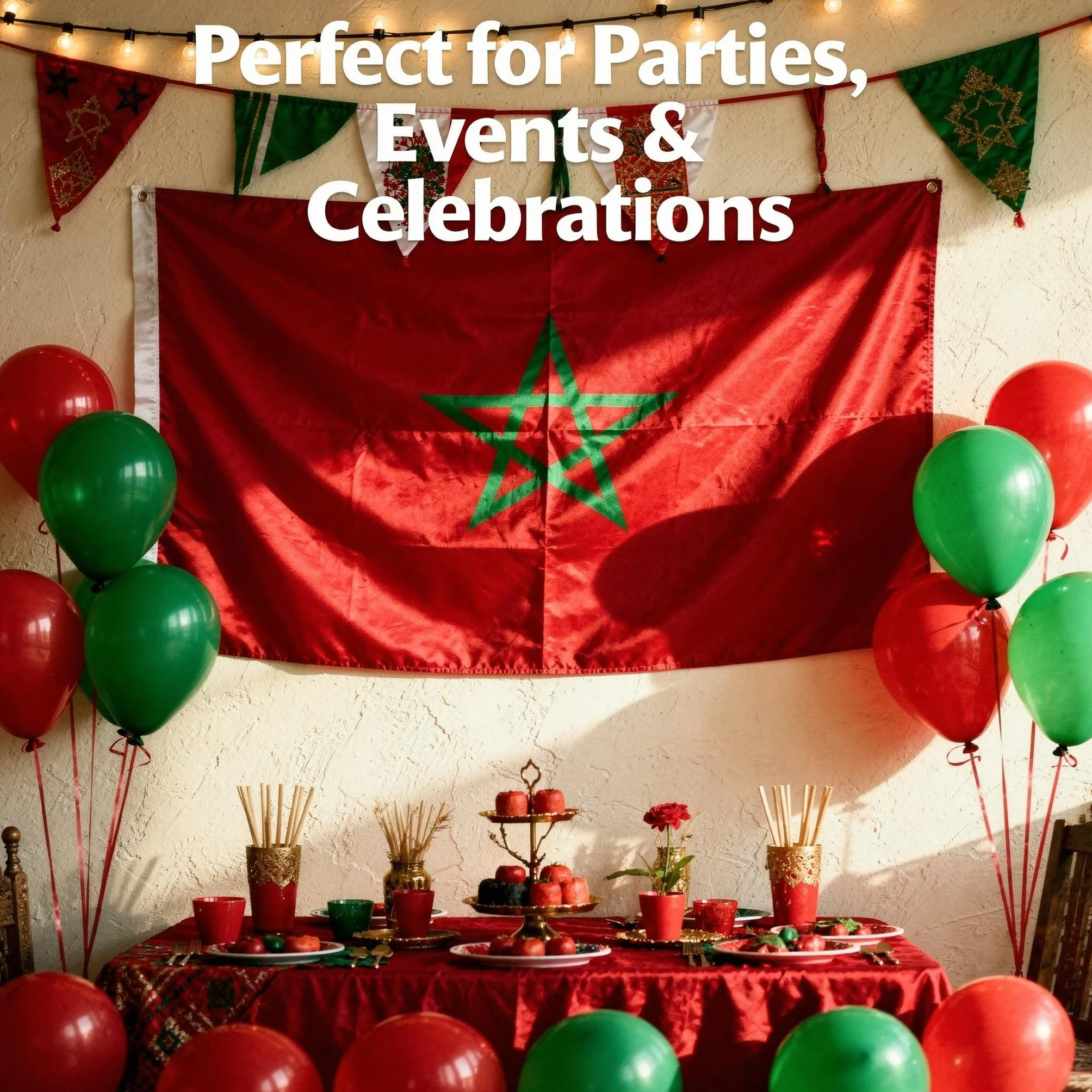 SHATCHI Grande 150 x 90 cm Bandiera nazionale del Marocco Marocco, tessuto di poliestere in ottone, occhielli per la Coppa del Mondo FIFA Football Rugby Sport sostenitore
