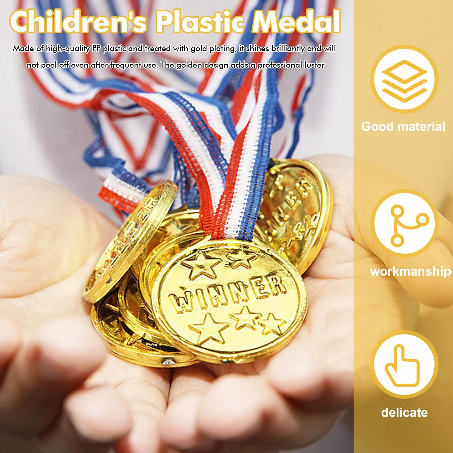 Medaglie sportive per bambini: set di medaglie d'oro per feste e premi