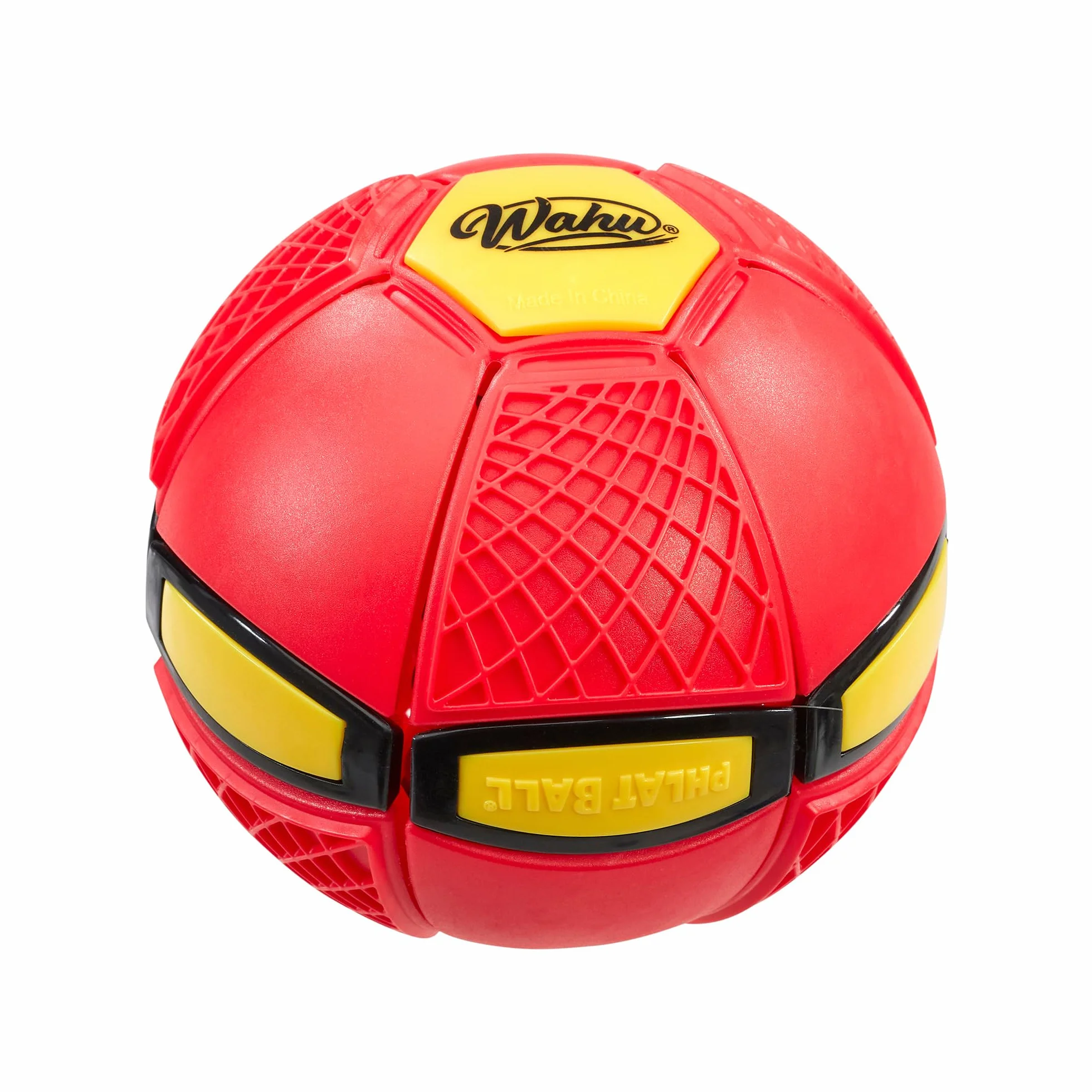 Wahu PHLAT BALL Junior Rosso Mini Frisbee Volante Trasformabile in Pallone Giochi da Giardino per Bambini dai 5 Anni 10,2cm 15,2cm
